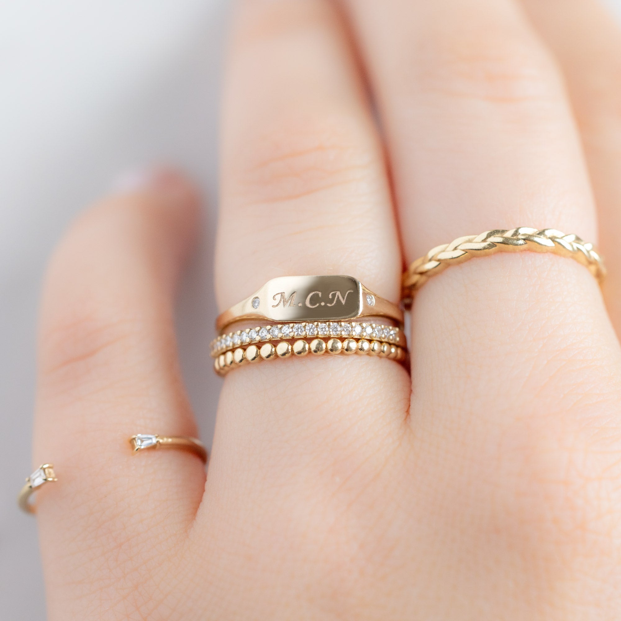 Alexis Russell  Rings The Monogram Signet Ring | Yellow Gold
