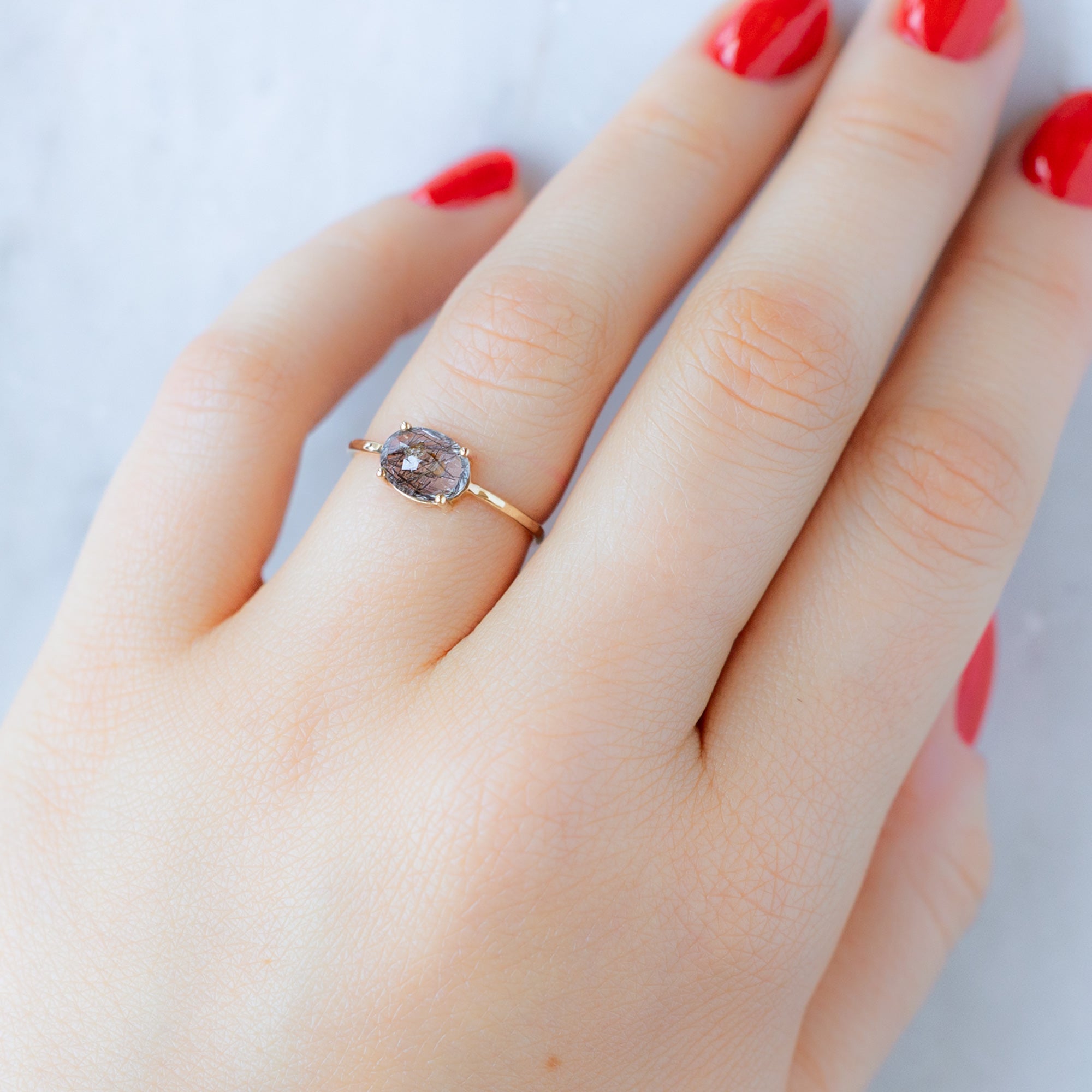 Alexis Russell Rings The Tourmaline in Quartz Ring | Yellow, Rose, White or Sterling Silver