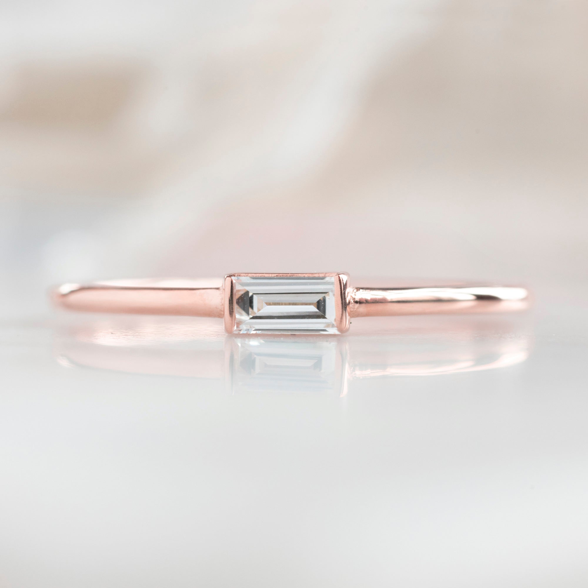Alexis Russell Rings The Baguette White Diamond Line Ring | Yellow, Rose or White Gold