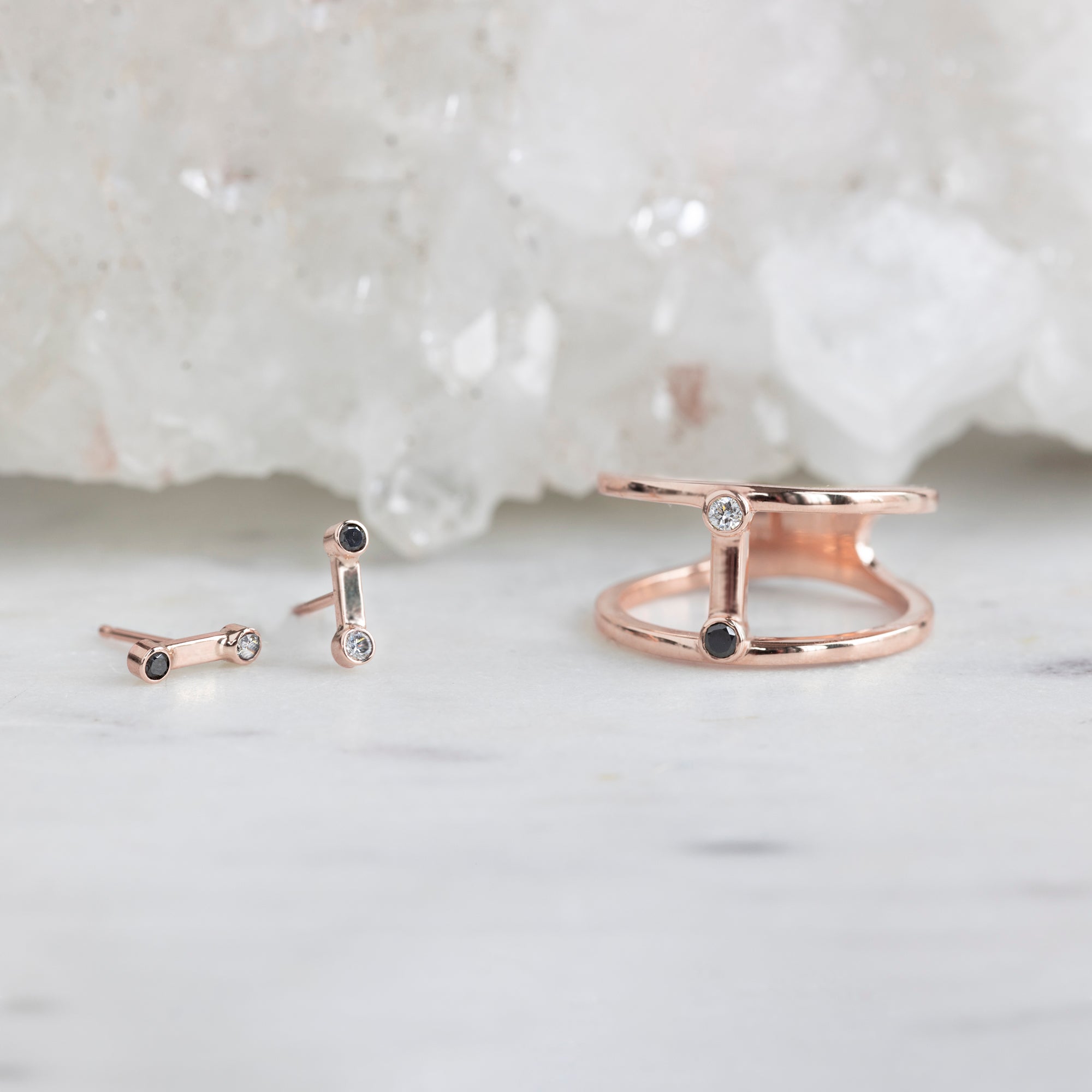 Alexis Russell Rings The Duality Diamond Cage Ring | Yellow, Rose or White Gold