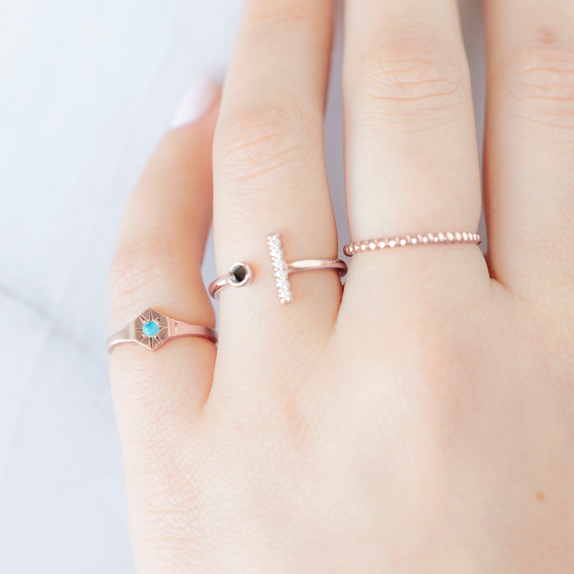 Alexis Russell Rings Turquoise Birthstone Signet Ring | Yellow, Rose or White Gold