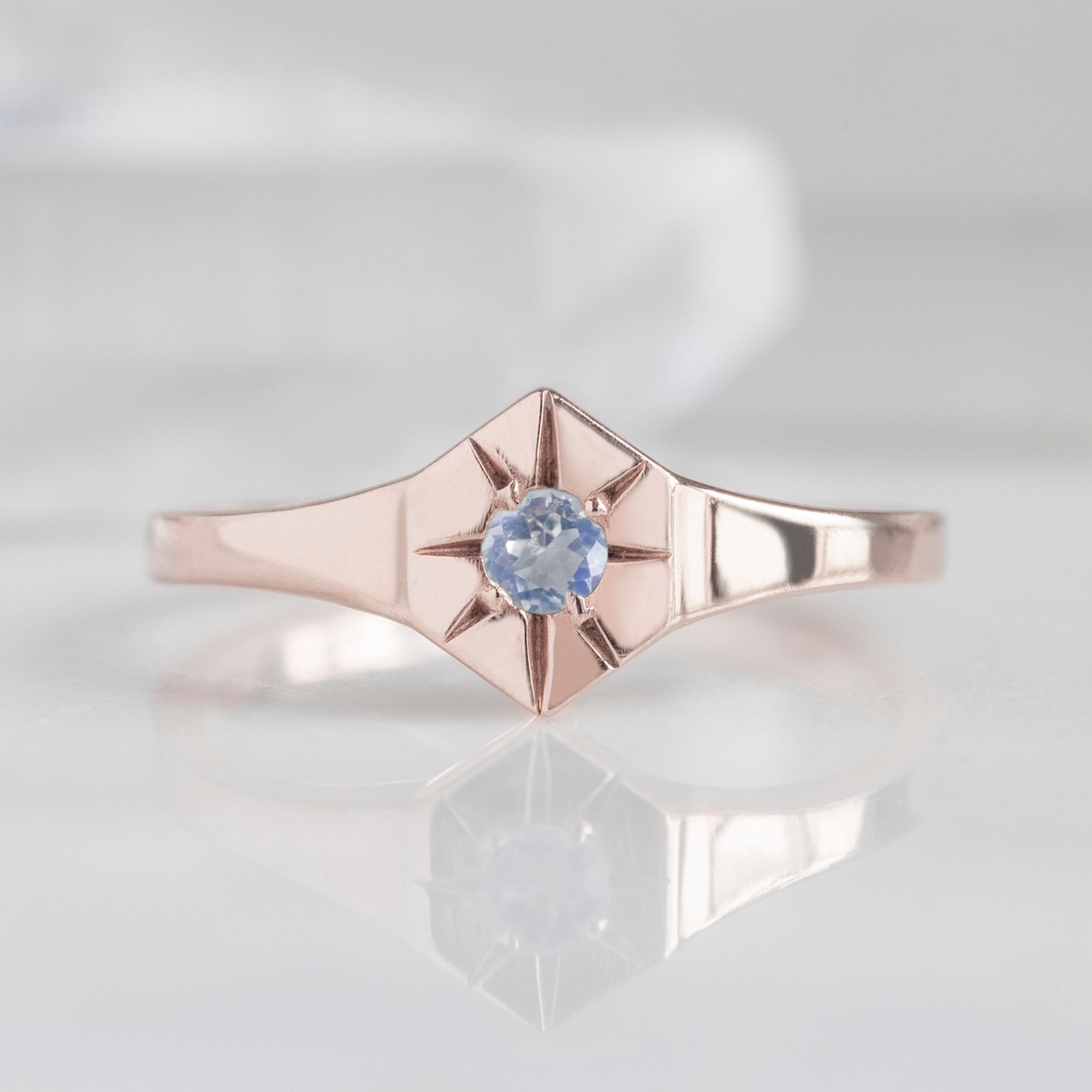 Alexis Russell Rings Moonstone Birthstone Signet Ring | Yellow, Rose or White Gold