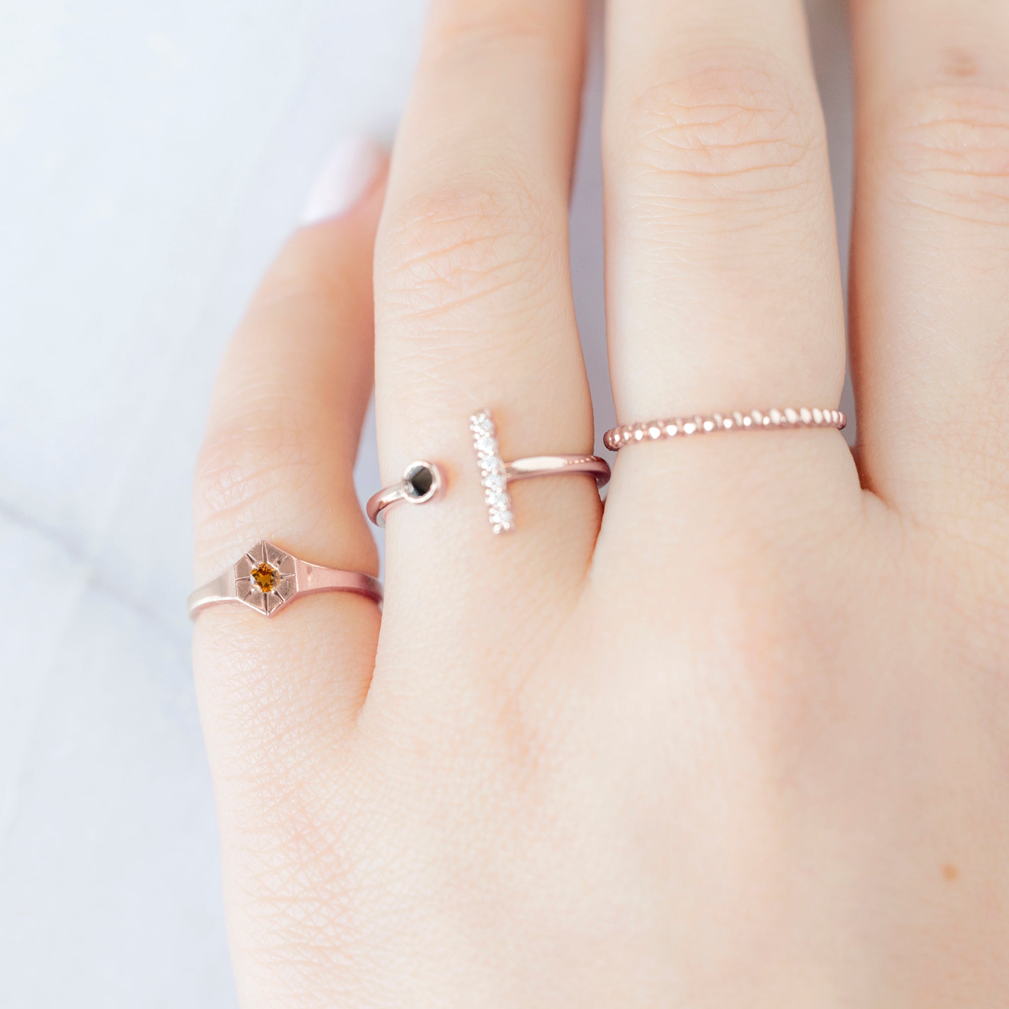 Alexis Russell Rings Citrine Birthstone Signet Ring | Yellow, Rose or White Gold