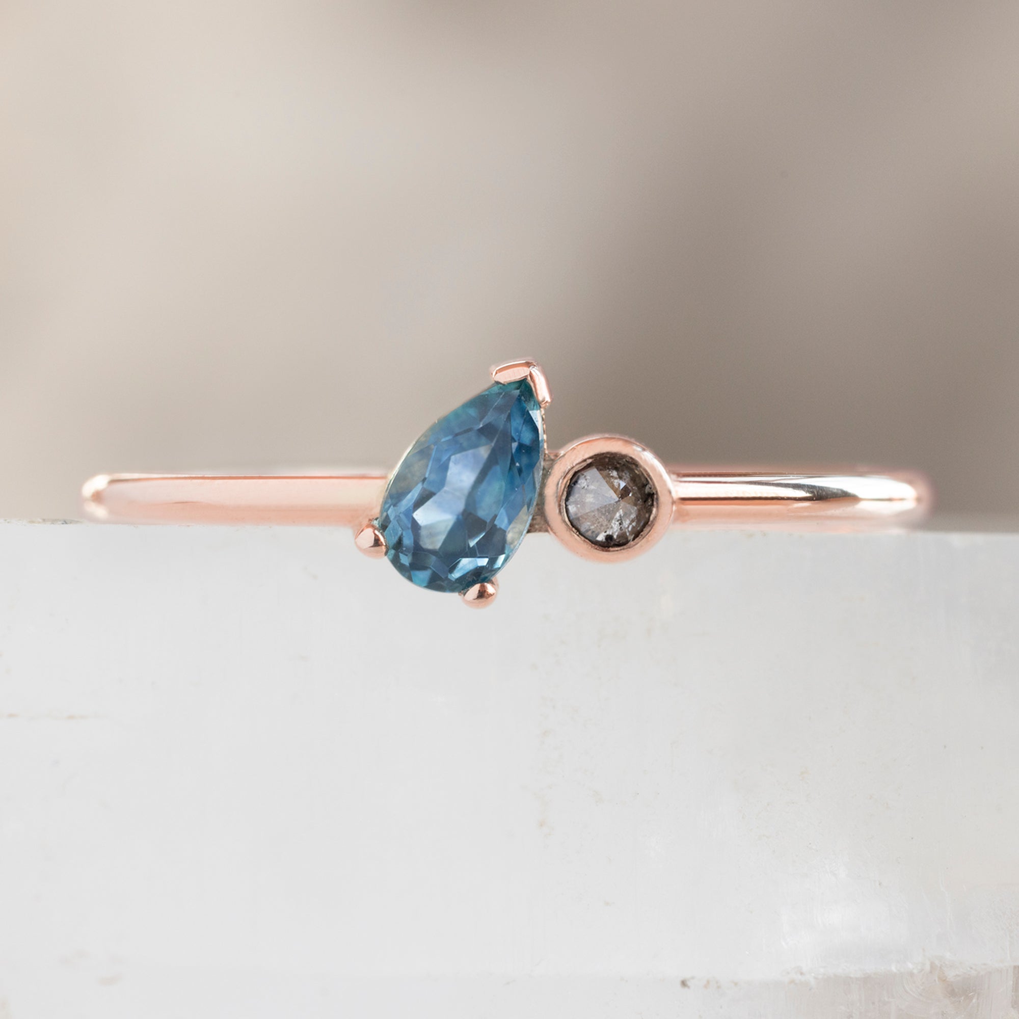 Alexis Russell Rings The Montana Sapphire + Diamond Ring | Rose Gold