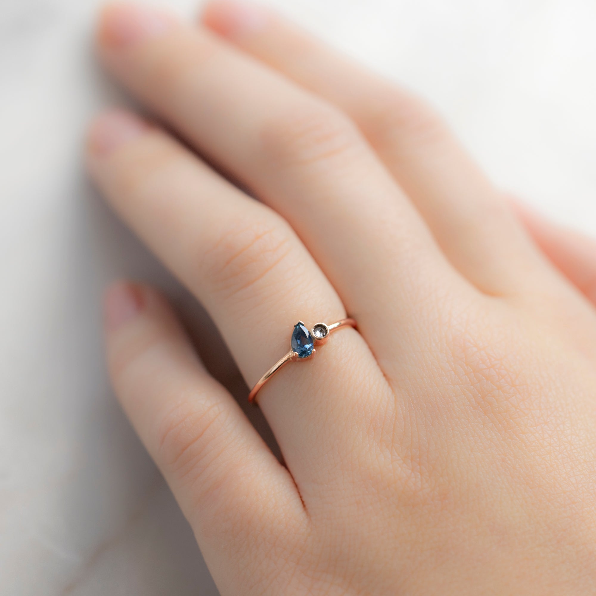 Alexis Russell Rings The Montana Sapphire + Diamond Ring | Rose Gold