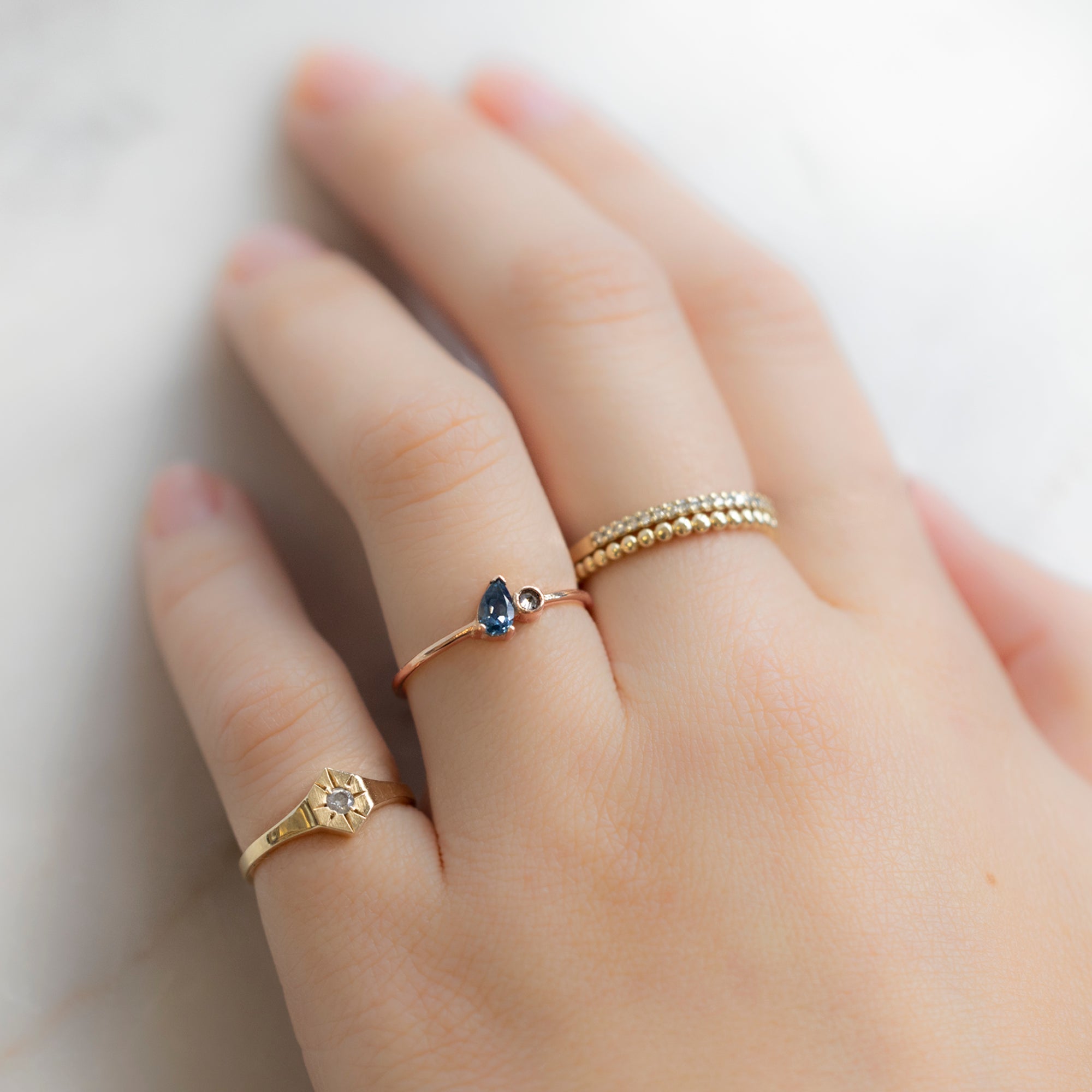 Alexis Russell Rings The Montana Sapphire + Diamond Ring | Rose Gold