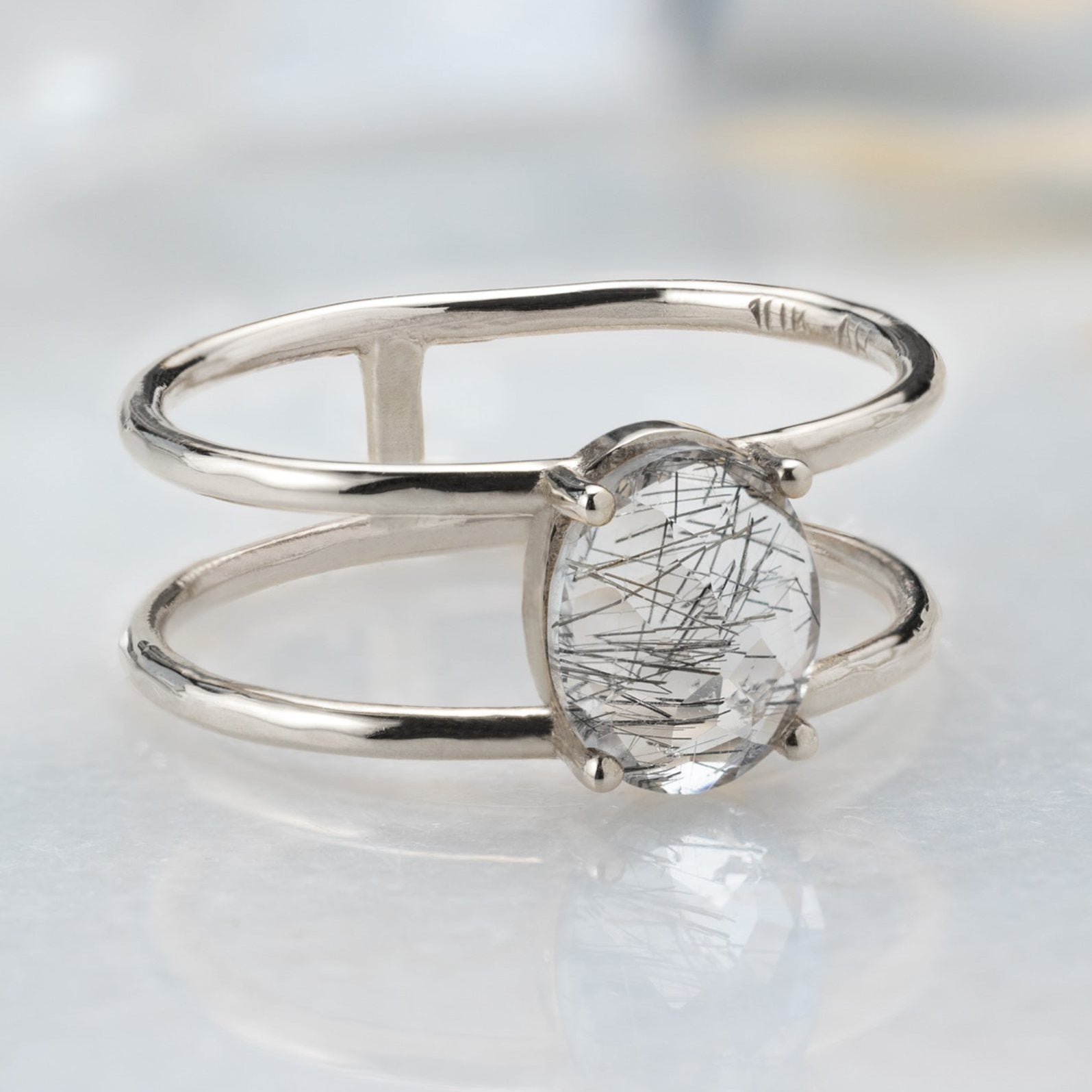 Alexis Russell Rings The Tourmaline in Quartz Cage Ring | Yellow, Rose, White or Sterling Silver