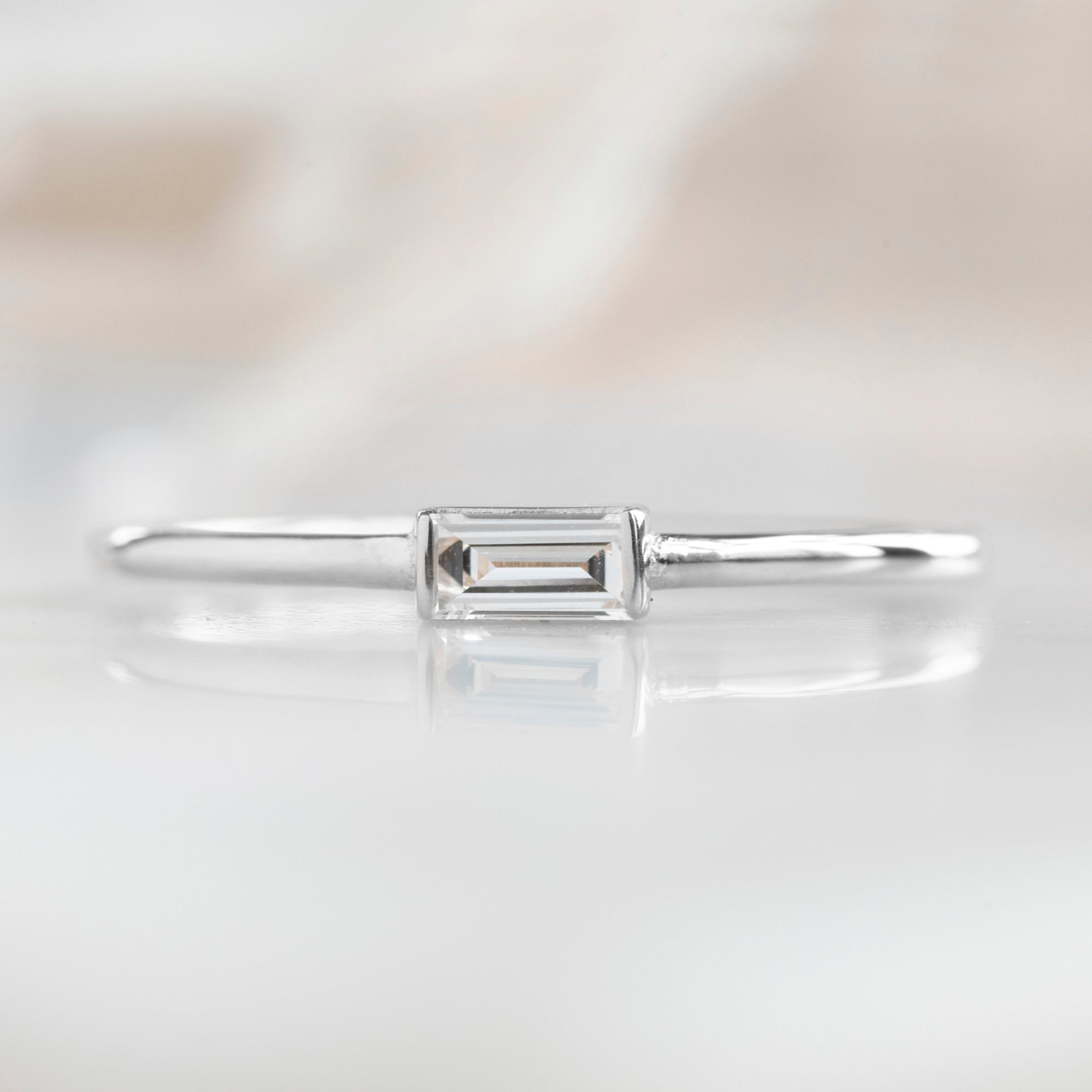 Alexis Russell Rings The Baguette White Diamond Line Ring | Yellow, Rose or White Gold