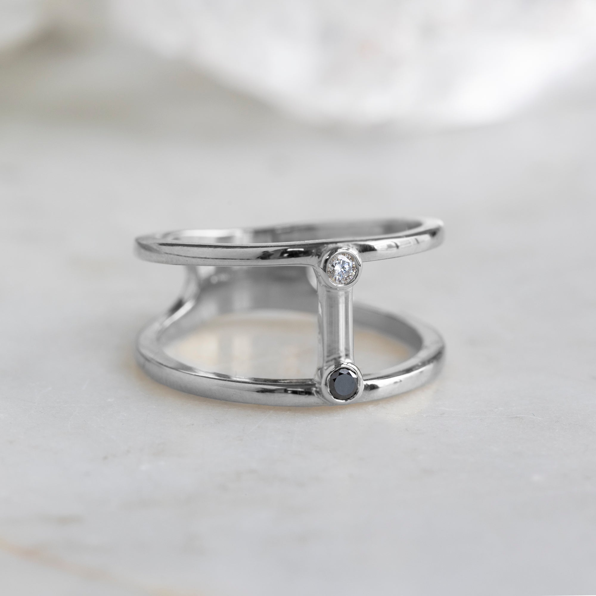 Alexis Russell Rings The Duality Diamond Cage Ring | White Gold