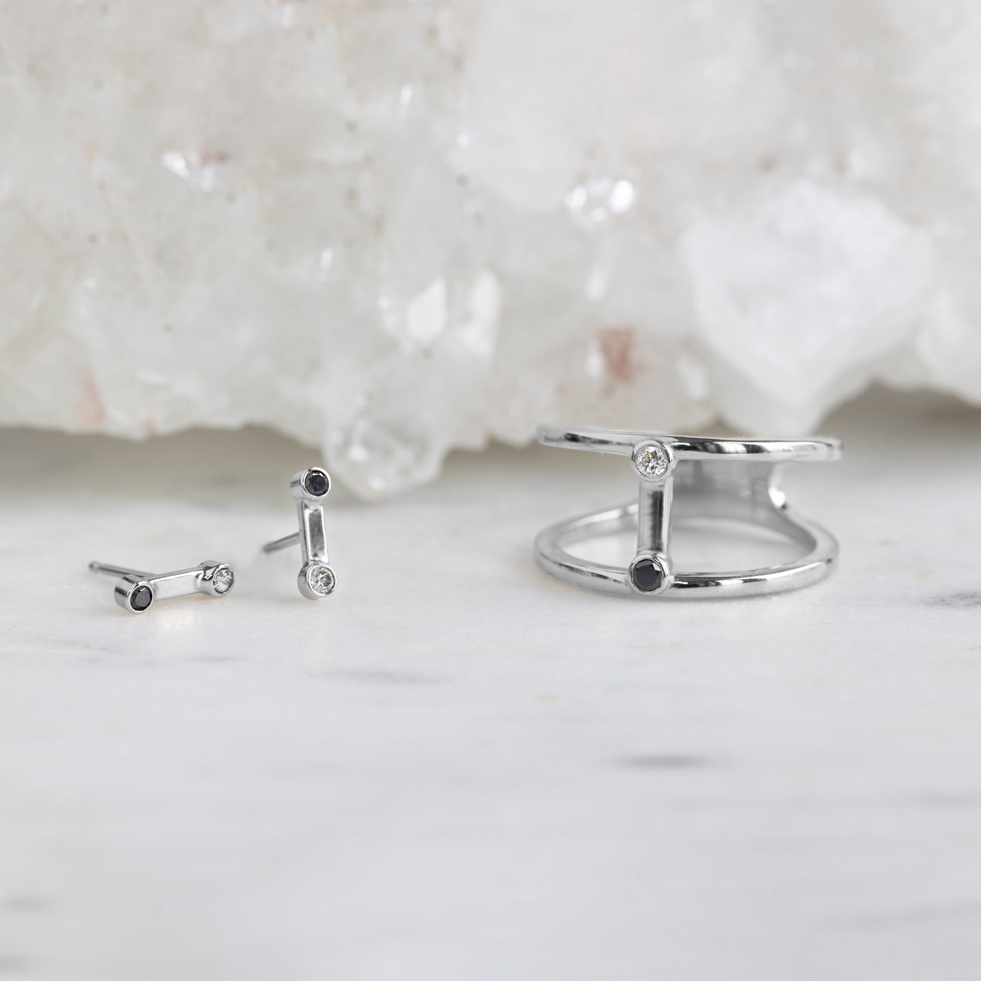 Alexis Russell Rings The Duality Diamond Cage Ring | White Gold
