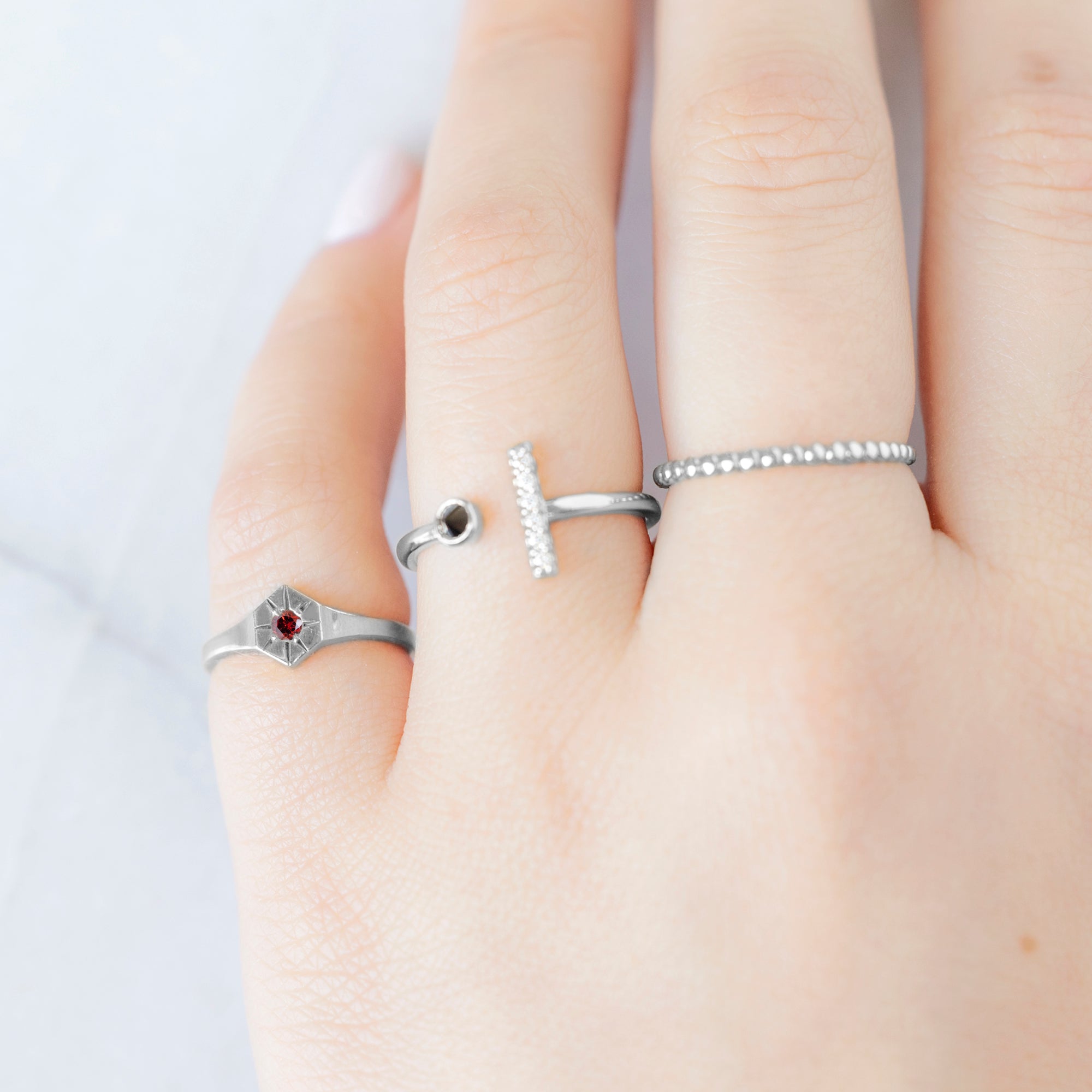 Alexis Russell Rings Garnet Birthstone Signet Ring | Yellow, Rose or White Gold