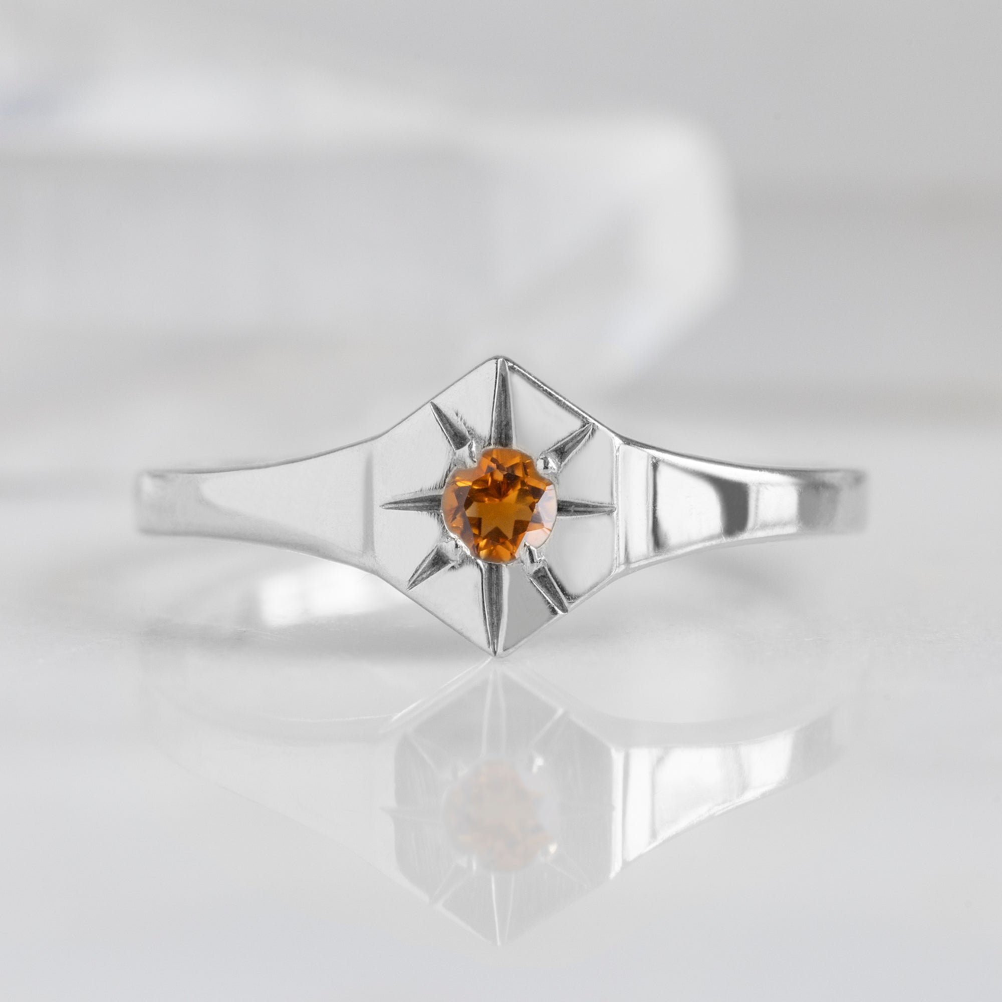 Alexis Russell Rings Citrine Birthstone Signet Ring | Yellow, Rose or White Gold