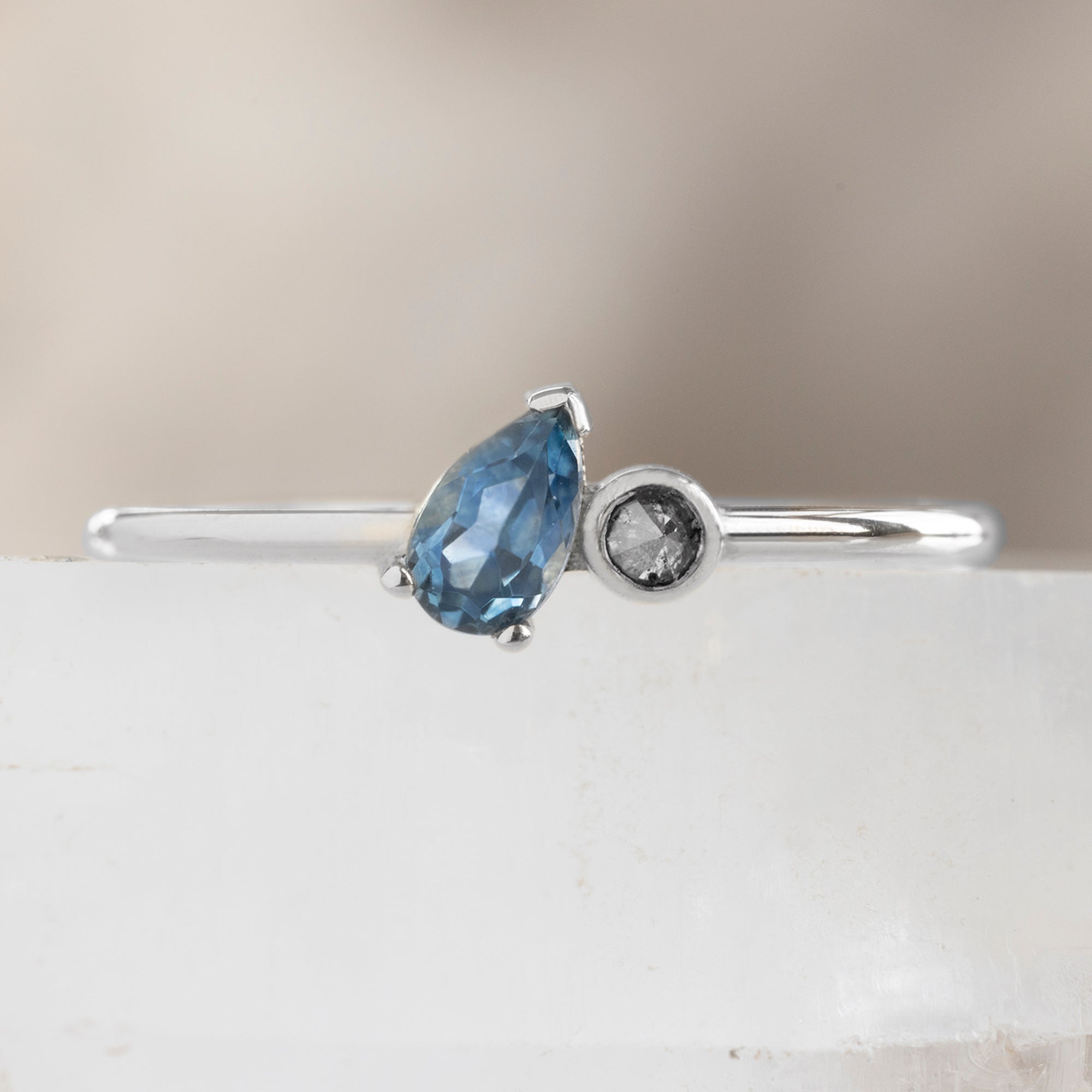 Alexis Russell Rings The Montana Sapphire + Diamond Ring | White Gold