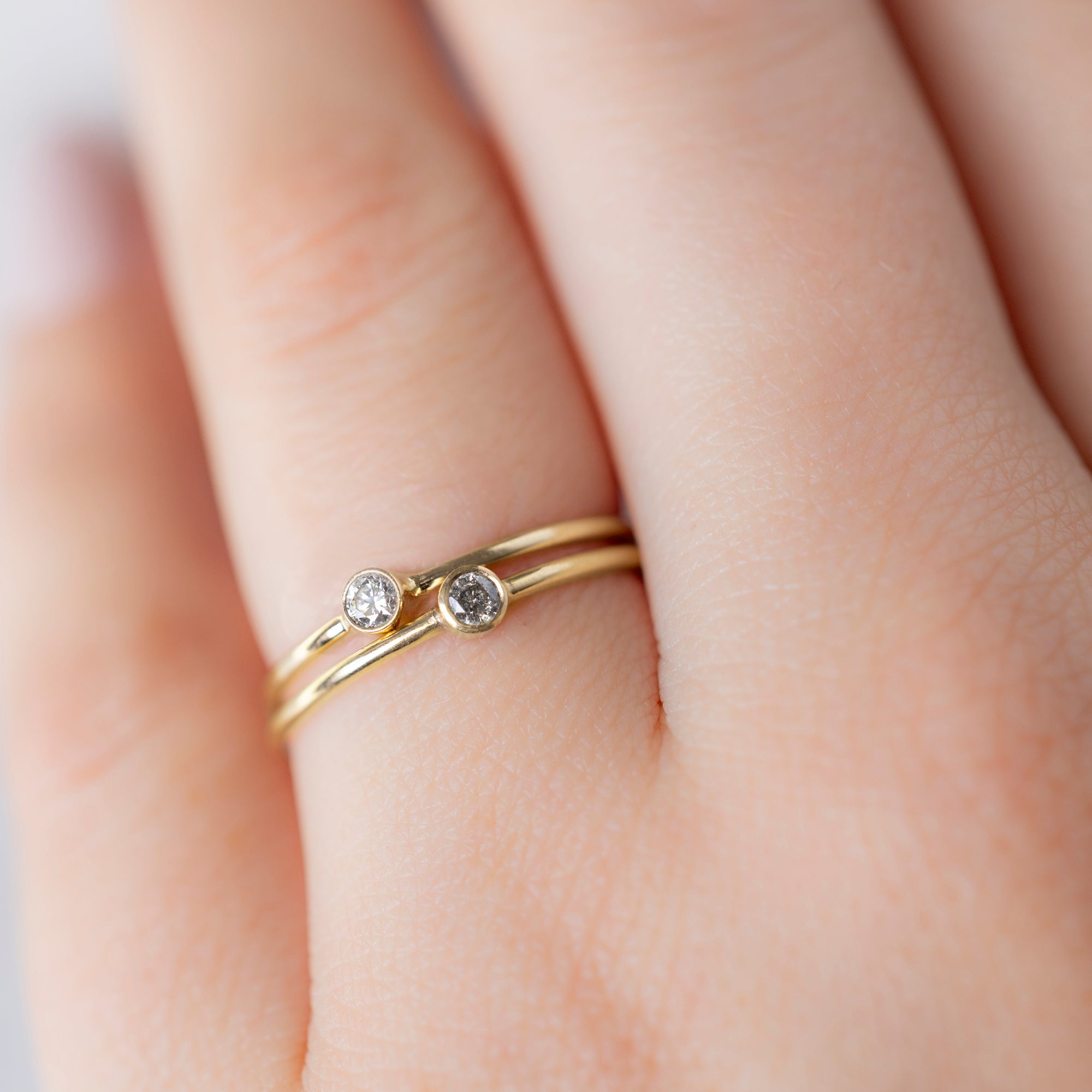 Alexis Russell Rings The Teensy White Diamond Stacking Ring | Yellow, Rose or White Gold