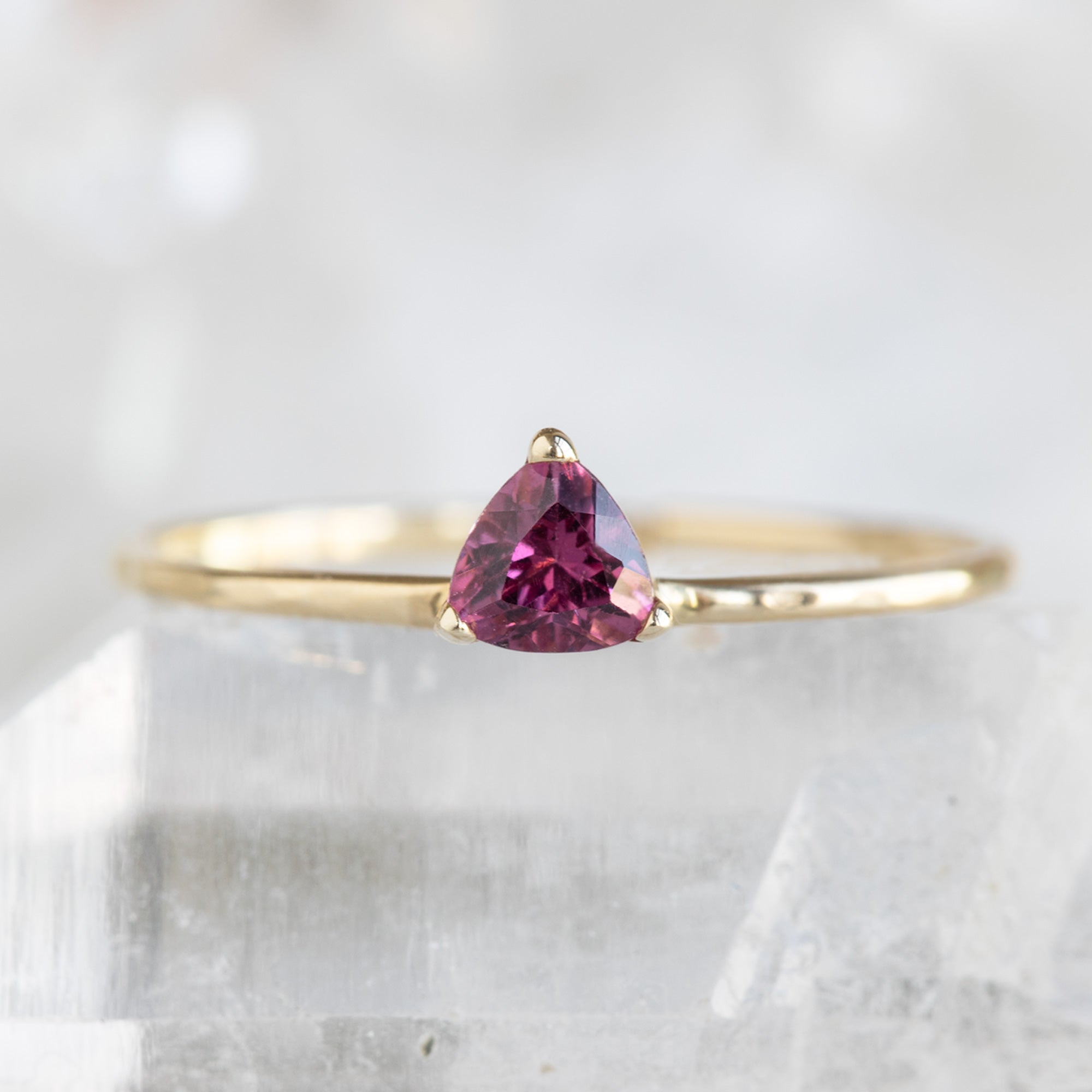Alexis Russell Rings The Pink Garnet Crown Ring | Yellow, Rose or White Gold