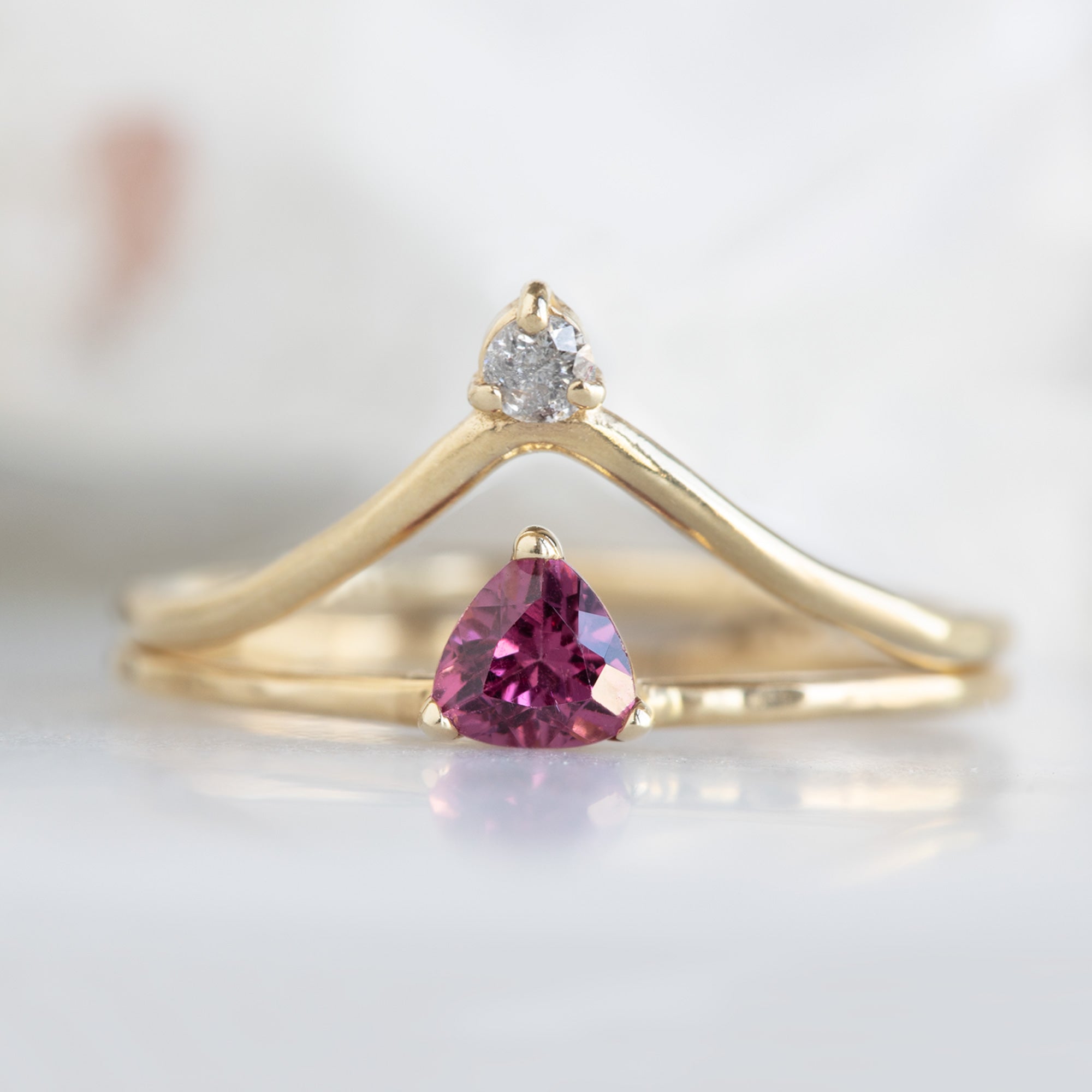 Alexis Russell Rings The Pink Garnet Crown Ring | Yellow, Rose or White Gold