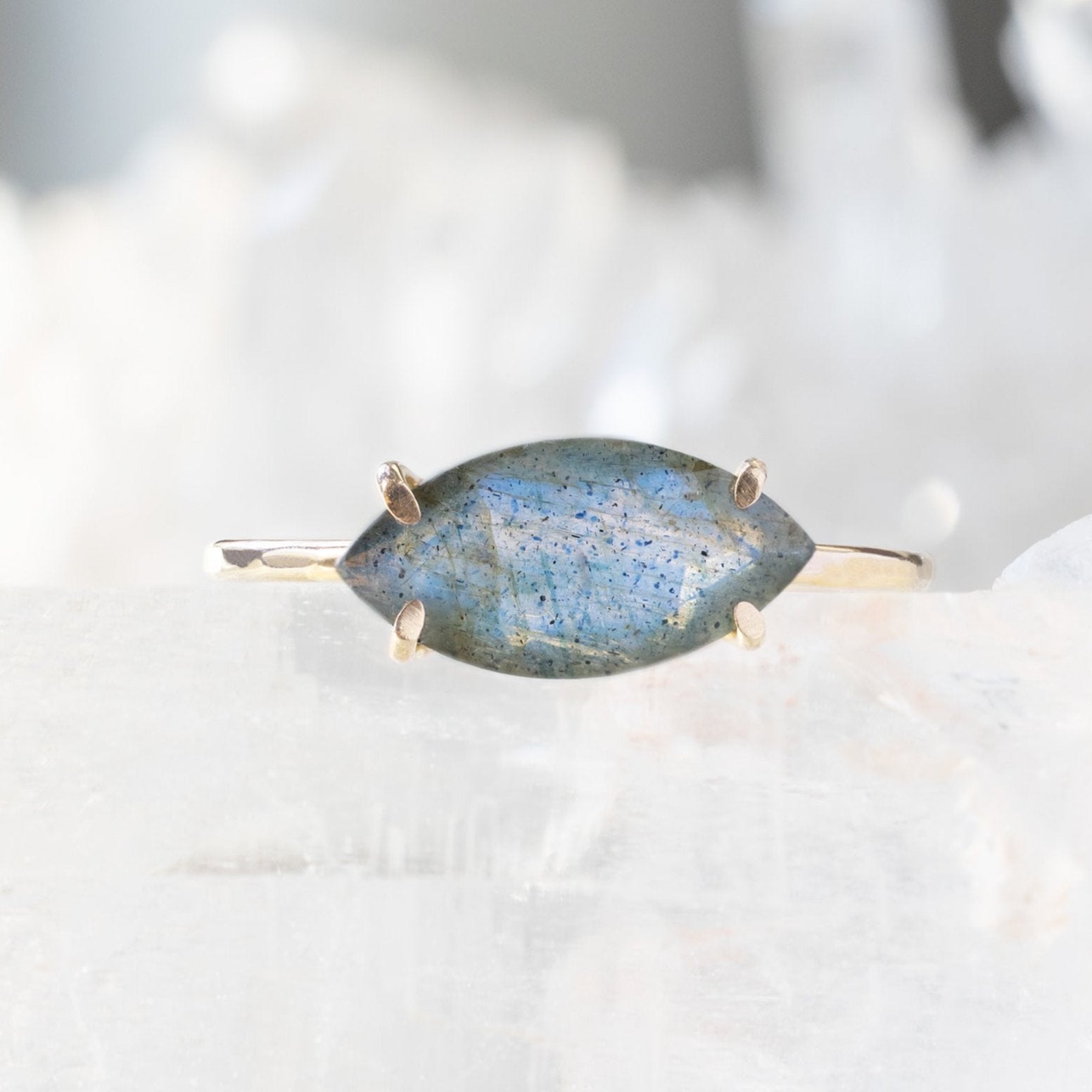 Alexis Russell Rings The Labradorite Marquise Ring | Yellow, Rose or Sterling Silver