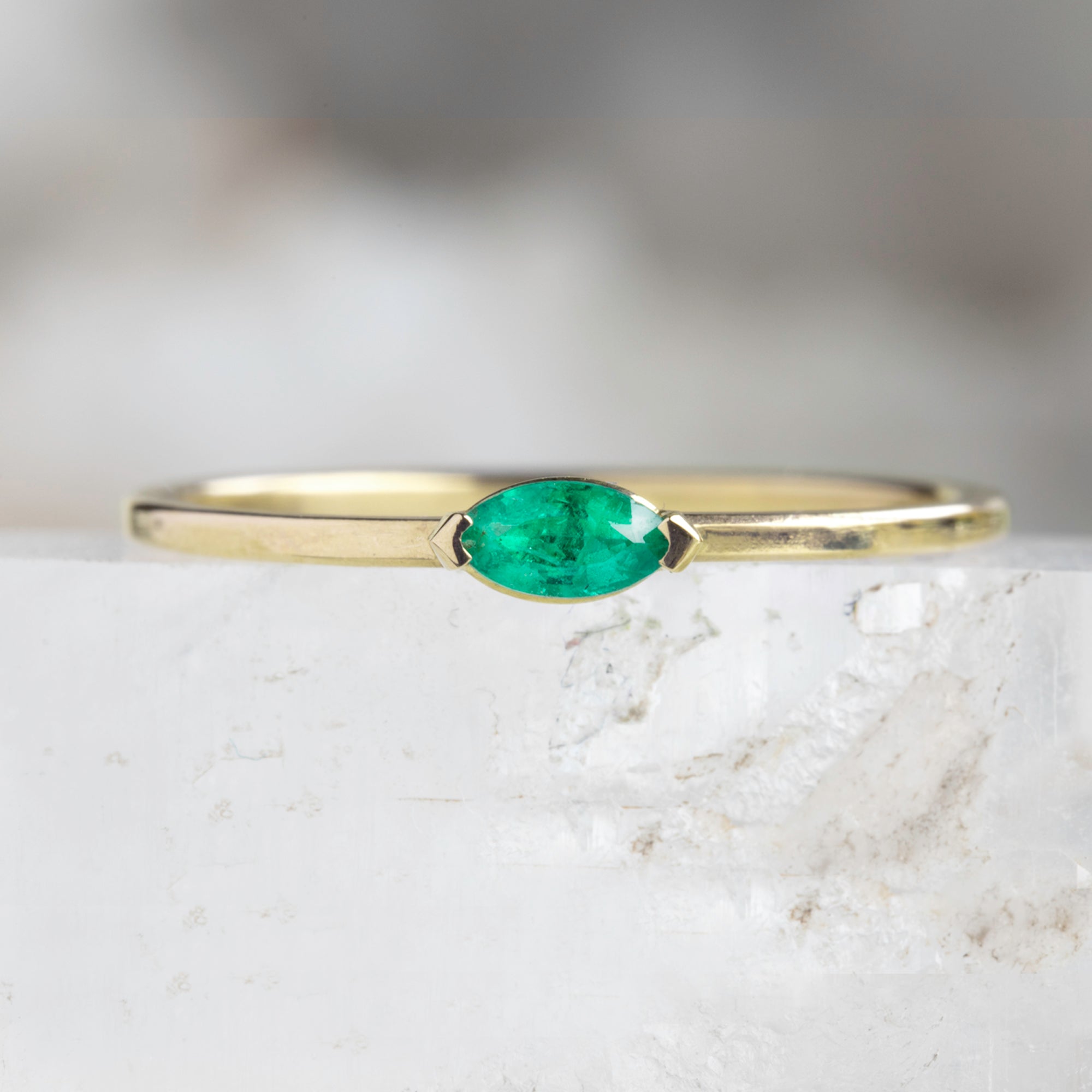 Alexis Russell Rings The Teensy Emerald Ring | Yellow, Rose or White Gold