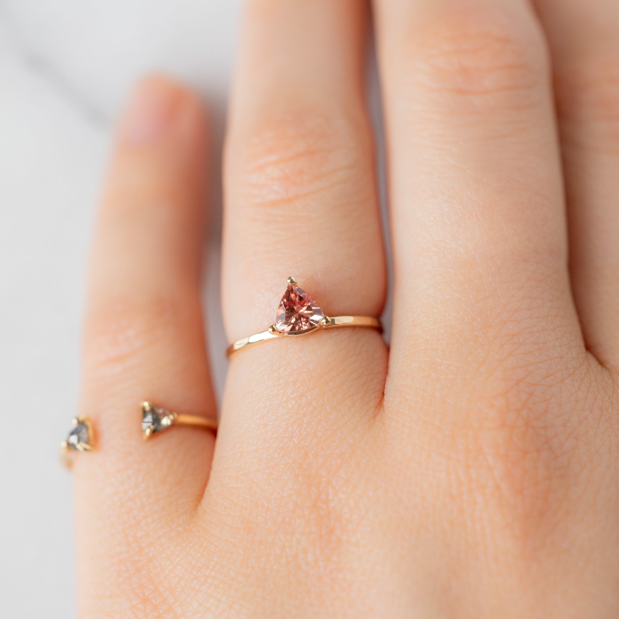 Alexis Russell Rings The Sunstone Trillion Stacking Ring | Yellow, Rose or White Gold