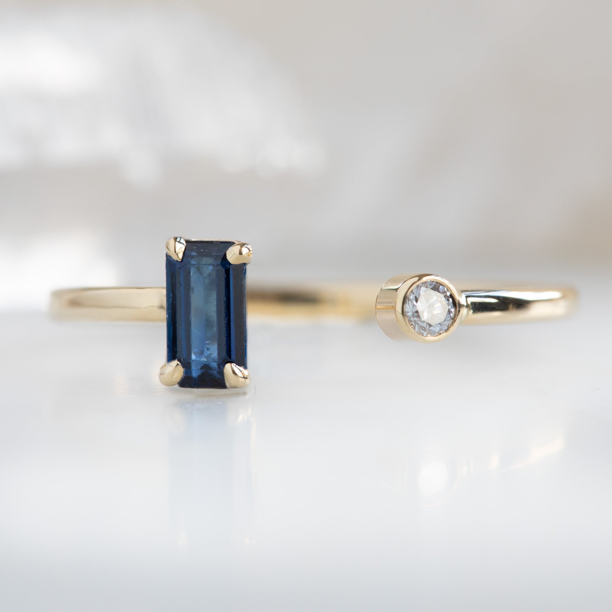 Alexis Russell Rings The Open Cuff Sapphire + Diamond Ring | Yellow, Rose or White Gold