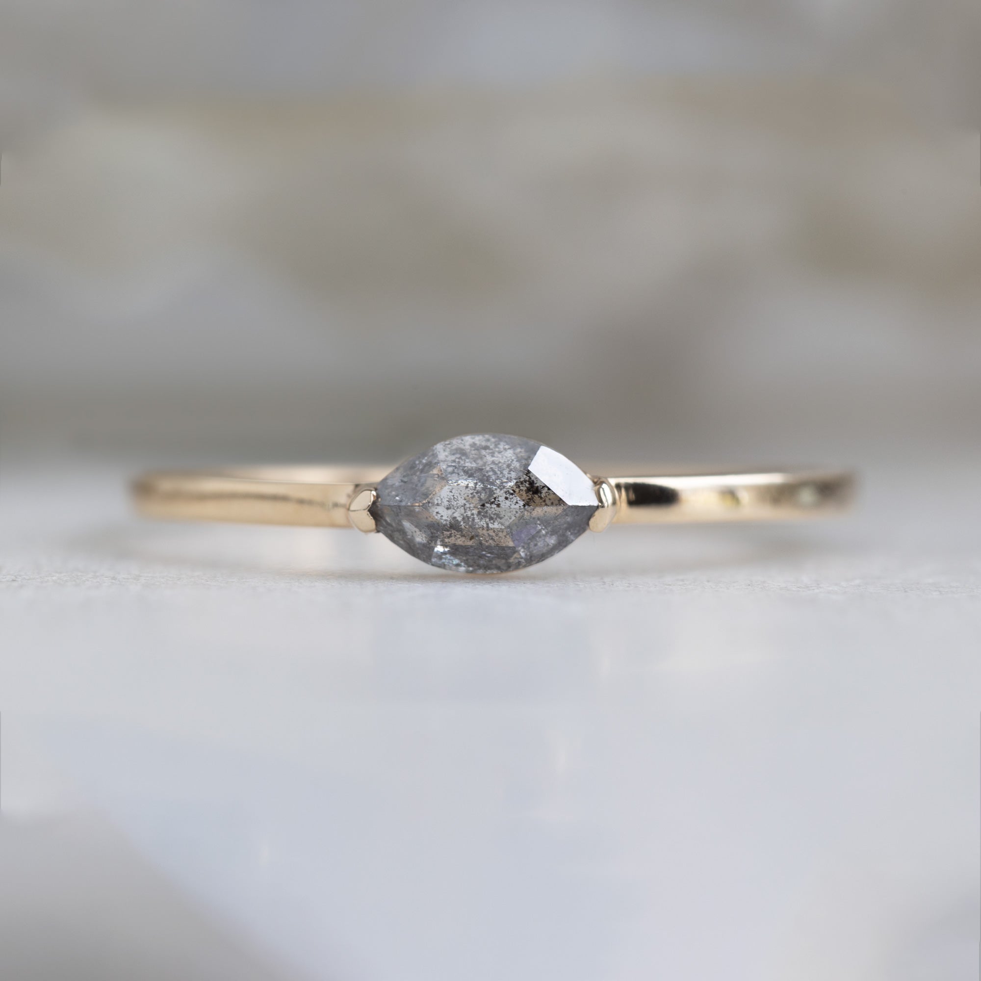 Alexis Russell Rings The Salt and Pepper Diamond Eye Ring | Yellow, Rose or White Gold