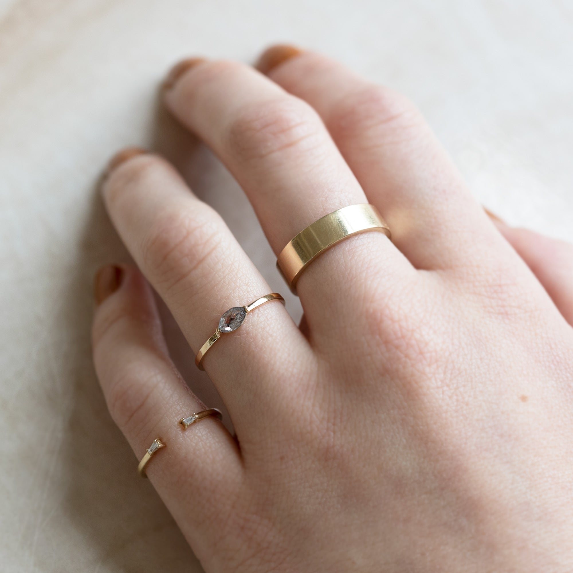 Alexis Russell Rings The Salt and Pepper Diamond Eye Ring | Yellow, Rose or White Gold