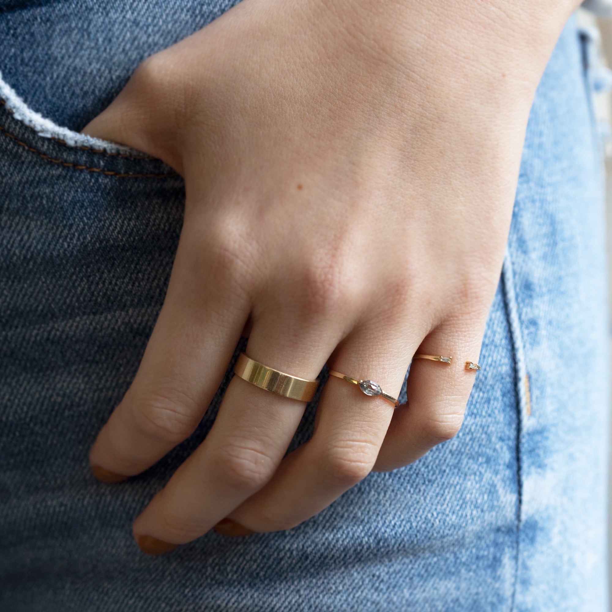 Alexis Russell Rings The Salt and Pepper Diamond Eye Ring | Yellow, Rose or White Gold