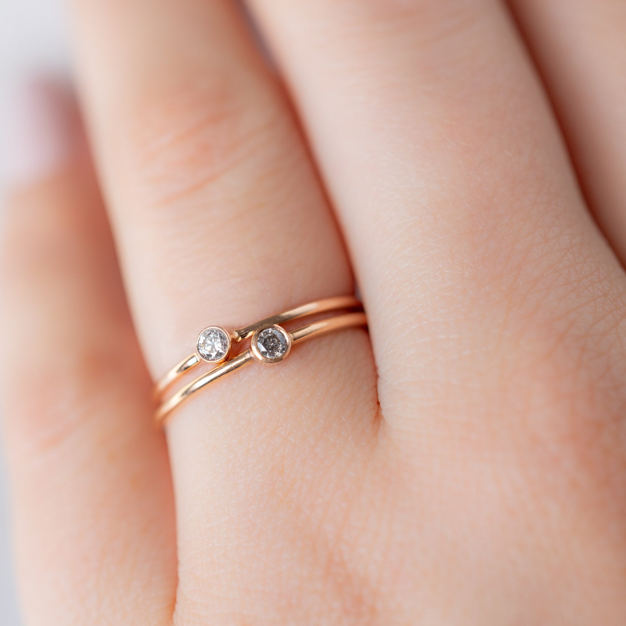 Alexis Russell Rings The Teensy White Diamond Stacking Ring | Yellow, Rose or White Gold