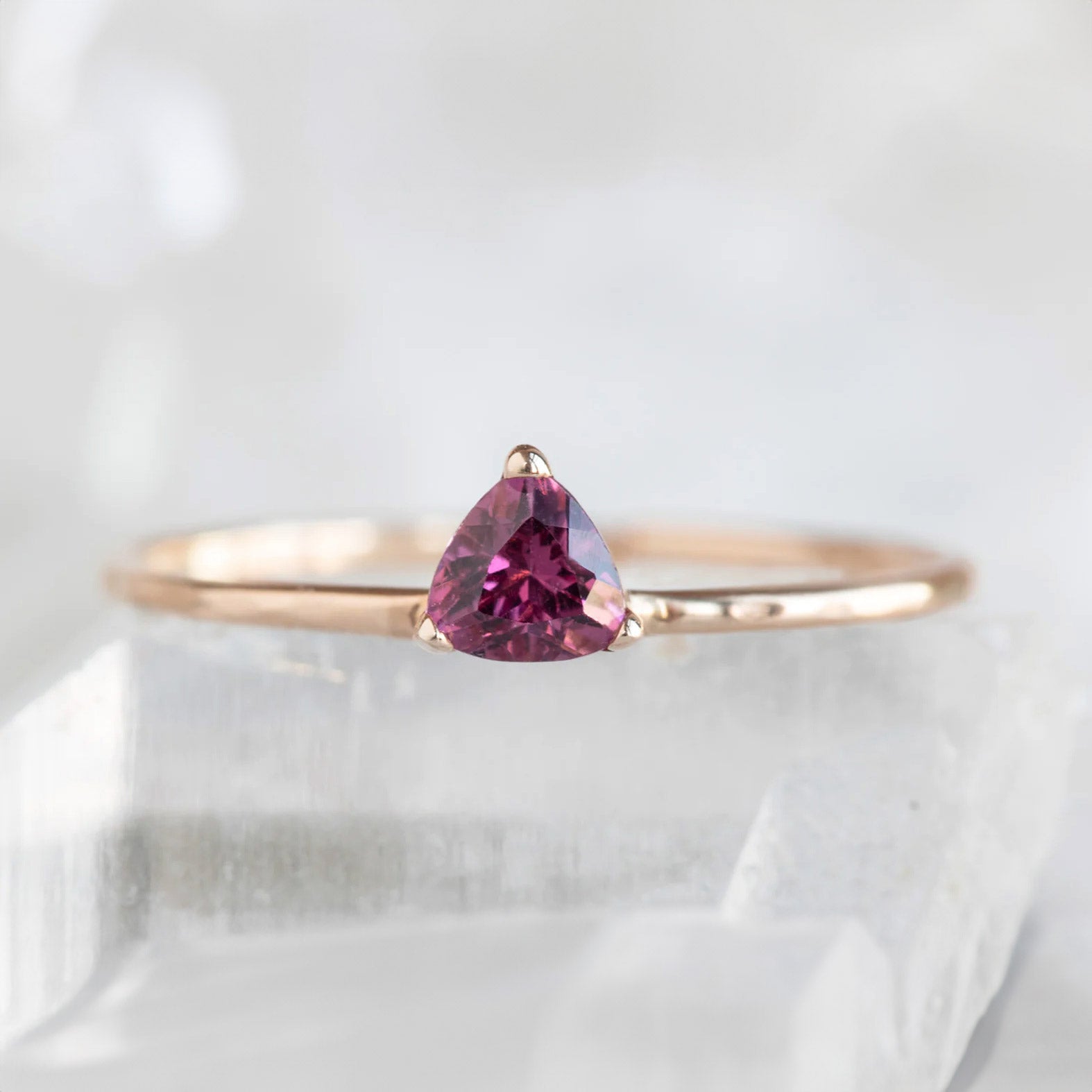 Alexis Russell Rings The Pink Garnet Crown Ring | Rose Gold