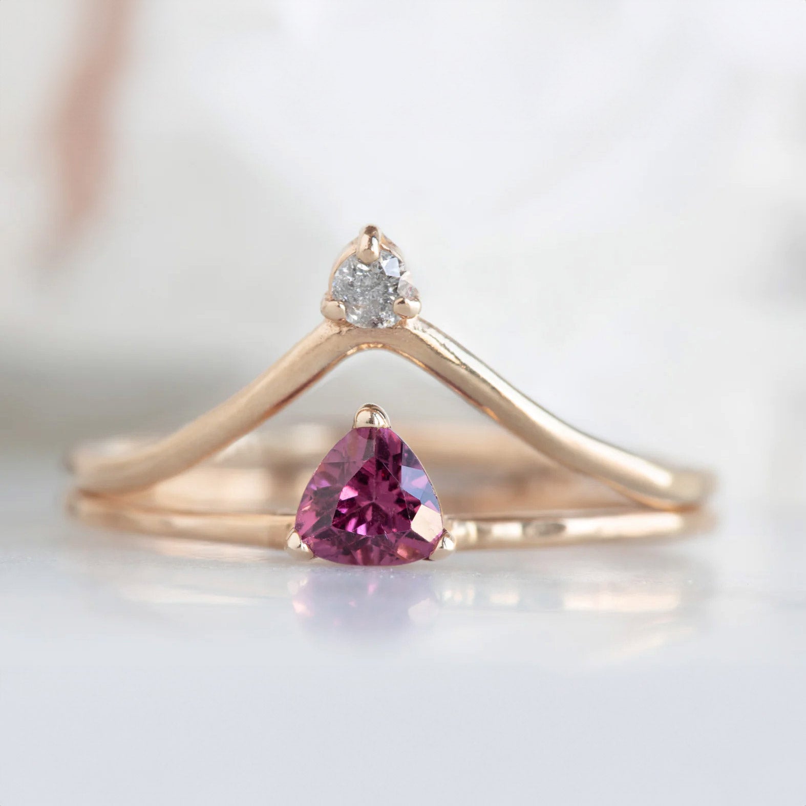 Alexis Russell Rings The Pink Garnet Crown Ring | Rose Gold