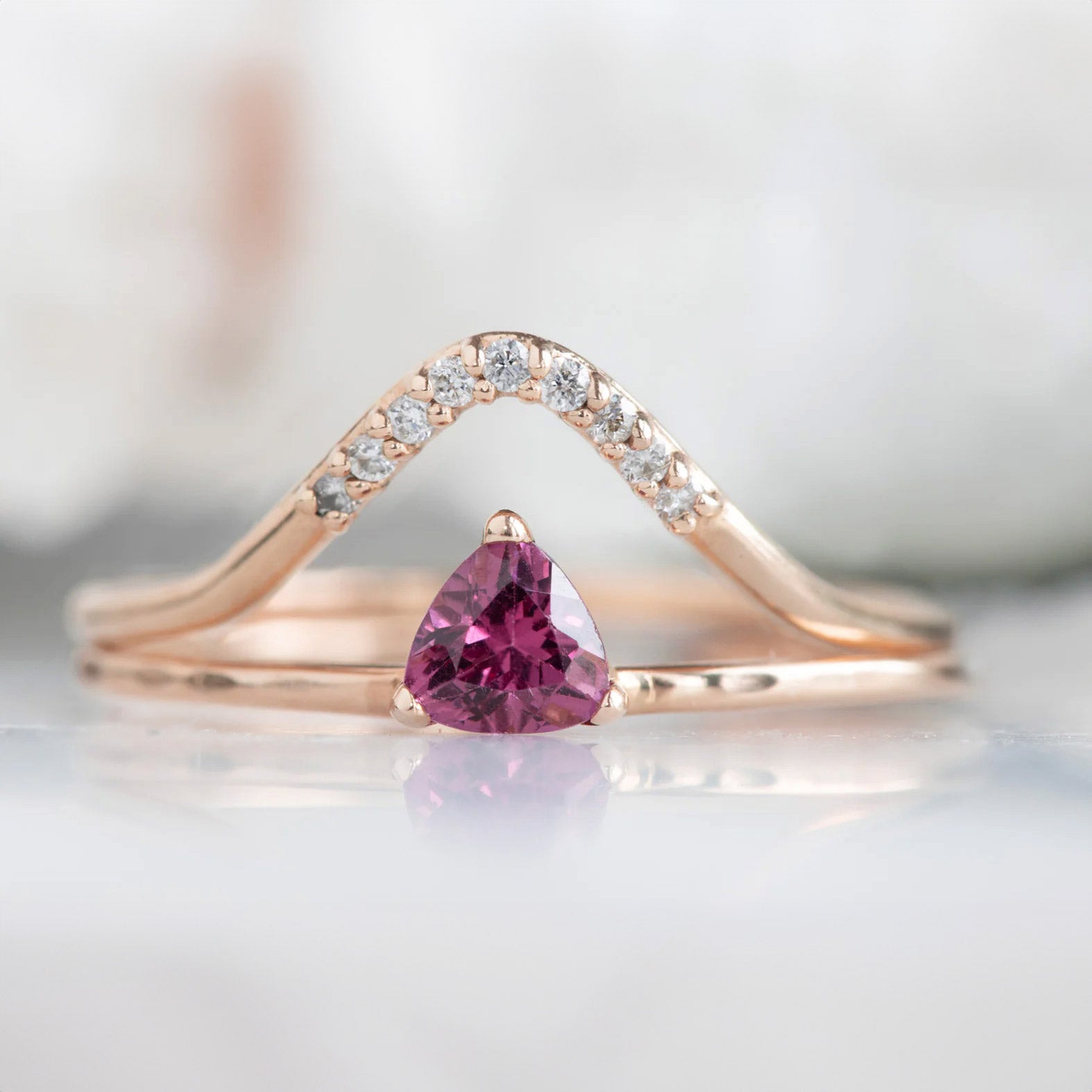Alexis Russell Rings The Pink Garnet Crown Ring | Rose Gold