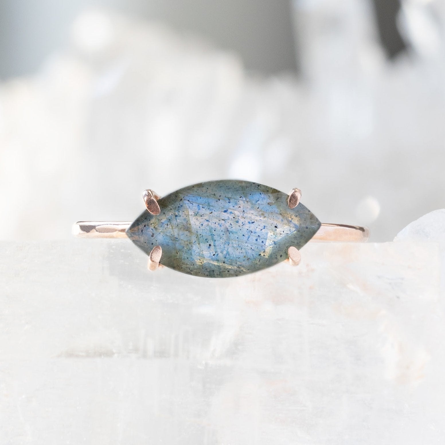 Alexis Russell Rings The Labradorite Marquise Ring | Yellow, Rose or Sterling Silver