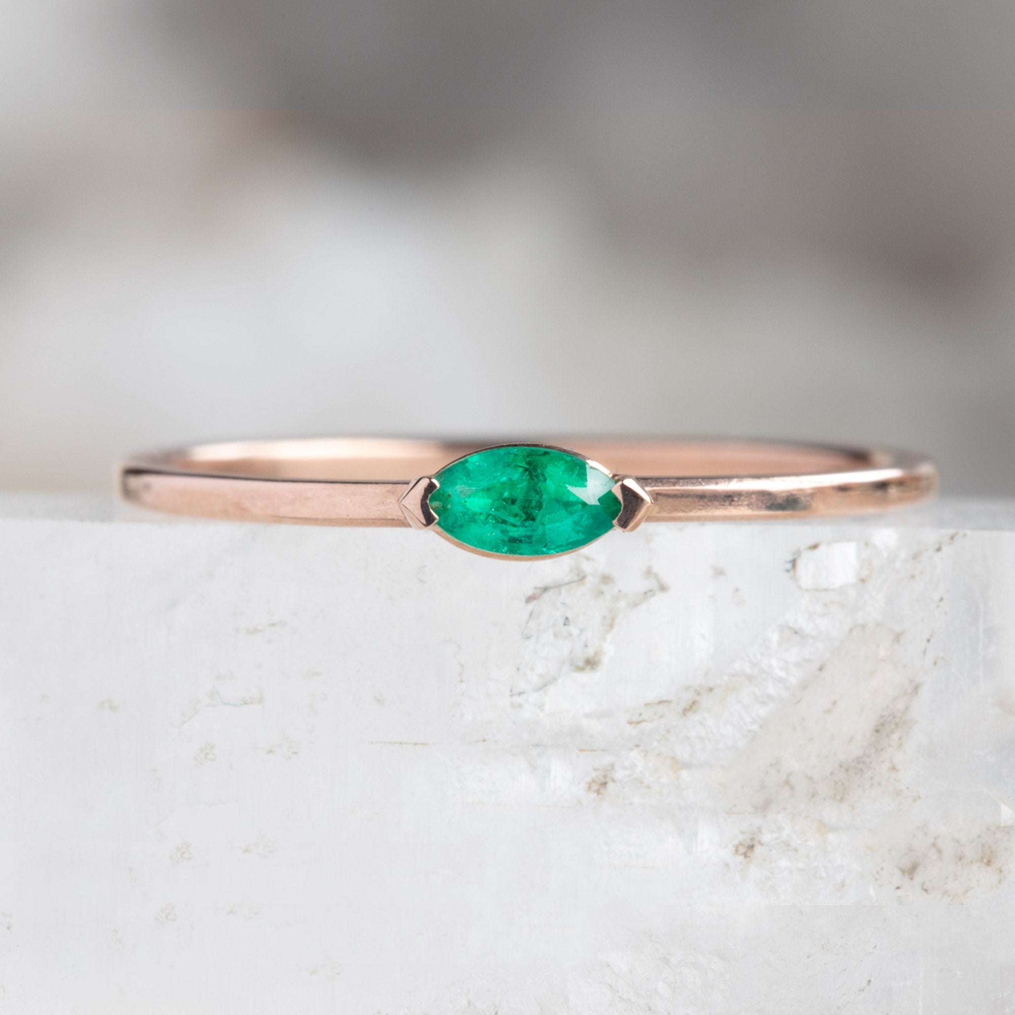 Alexis Russell Rings The Teensy Emerald Ring | Yellow, Rose or White Gold