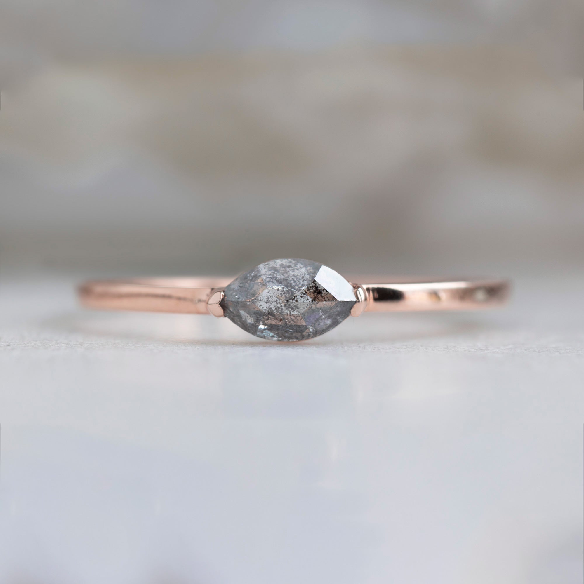 Alexis Russell Rings The Salt and Pepper Diamond Eye Ring | Rose Gold