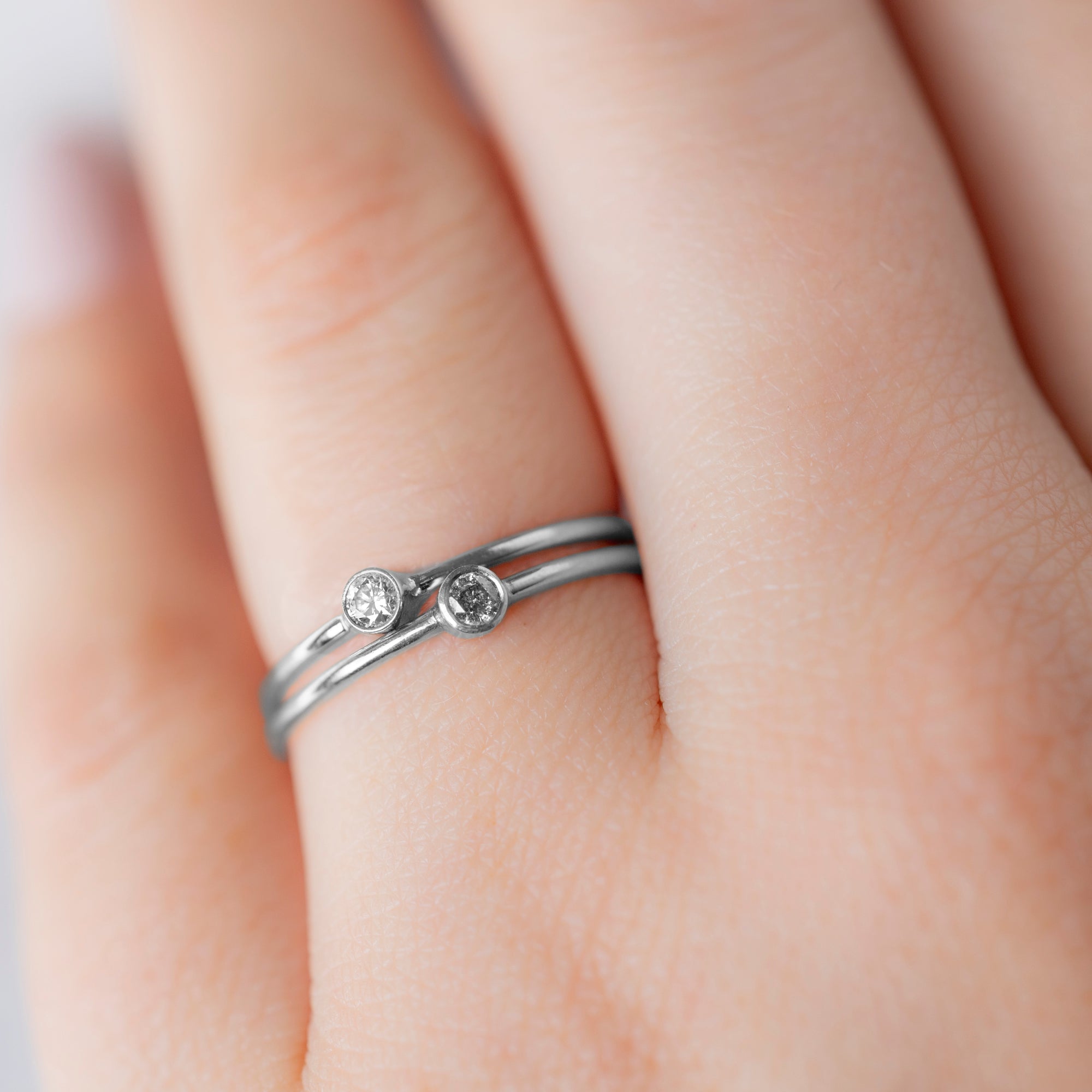Alexis Russell Rings The Teensy White Diamond Stacking Ring | Yellow, Rose or White Gold