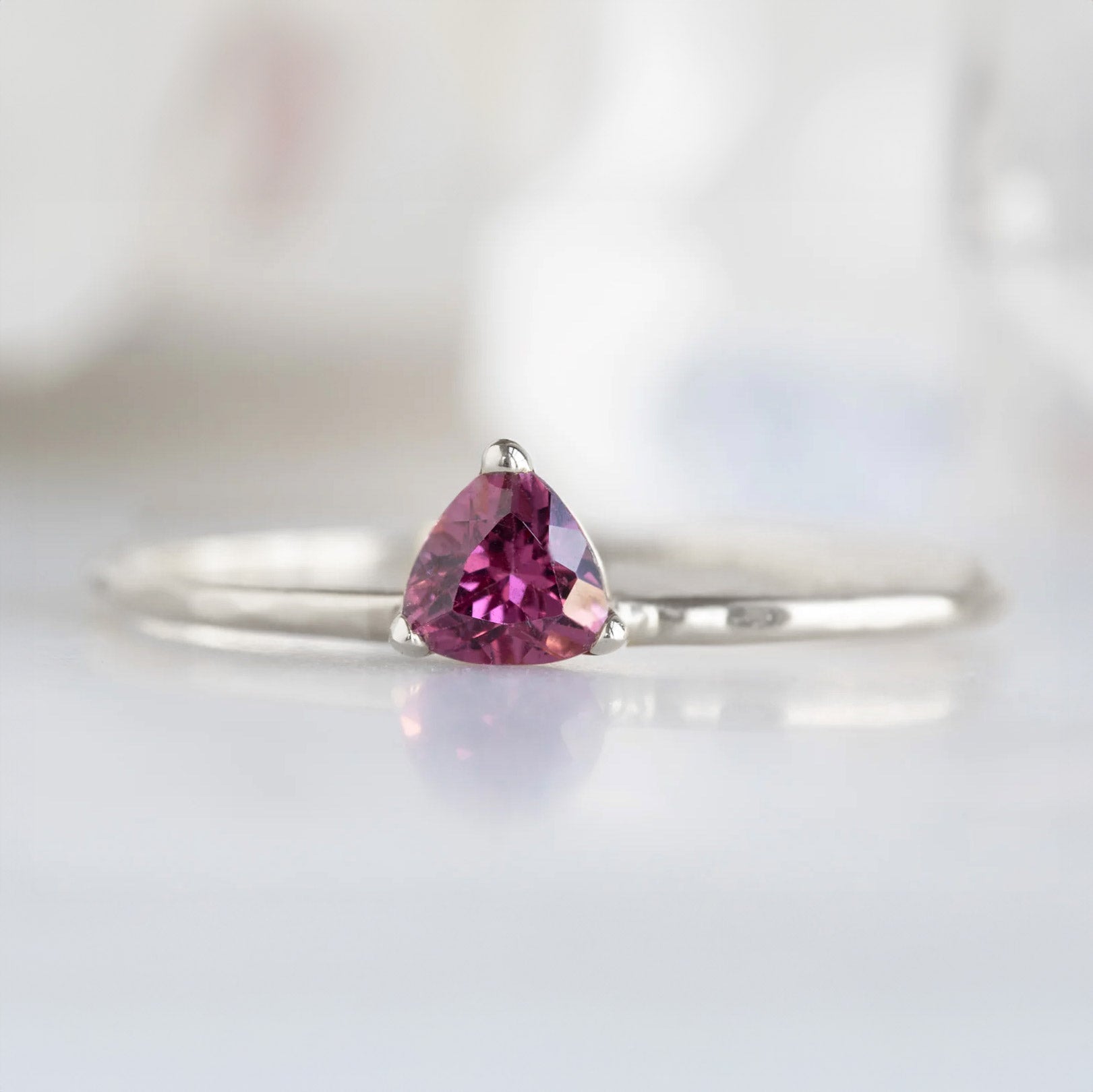 Alexis Russell Rings The Pink Garnet Crown Ring | White Gold