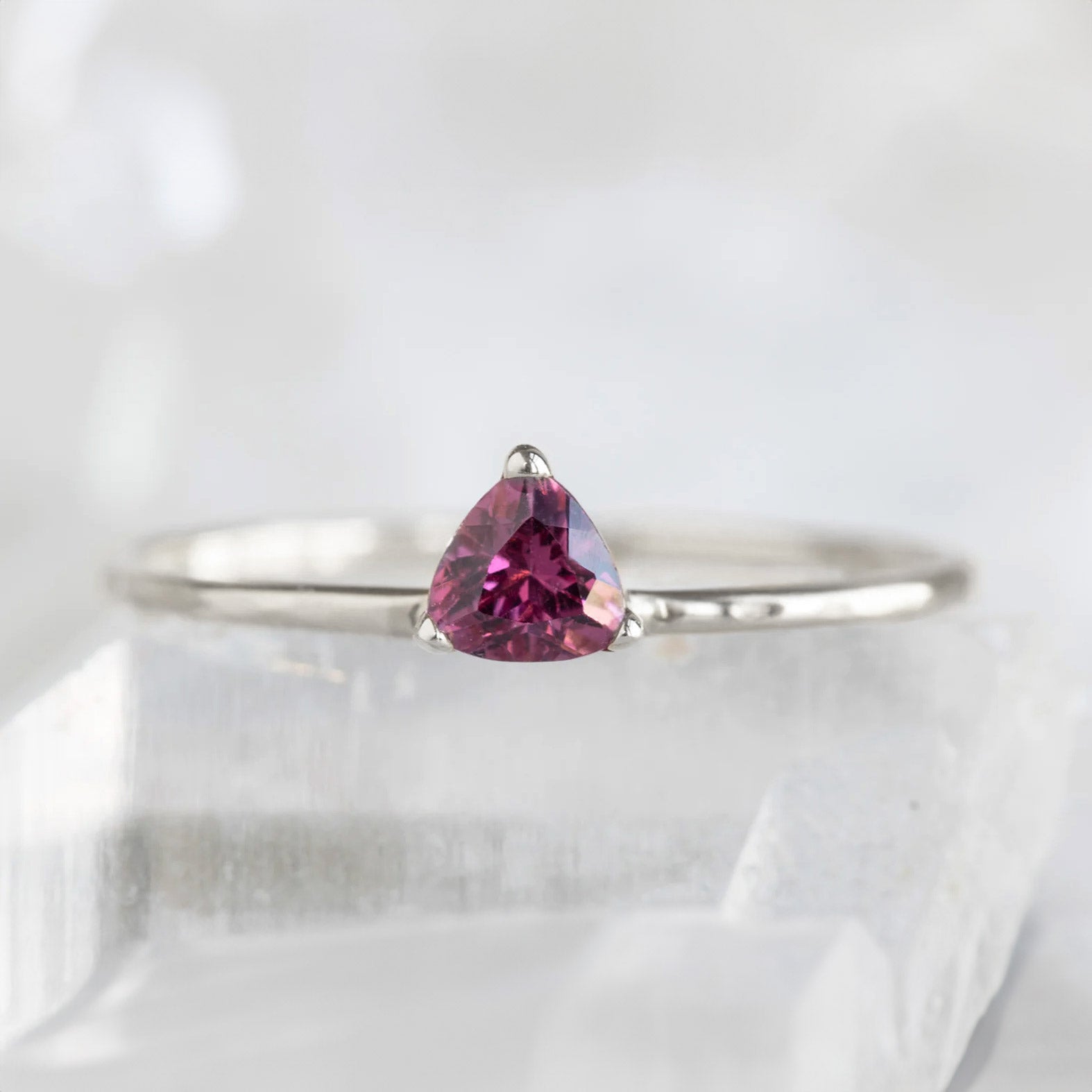 Alexis Russell Rings The Pink Garnet Crown Ring | White Gold
