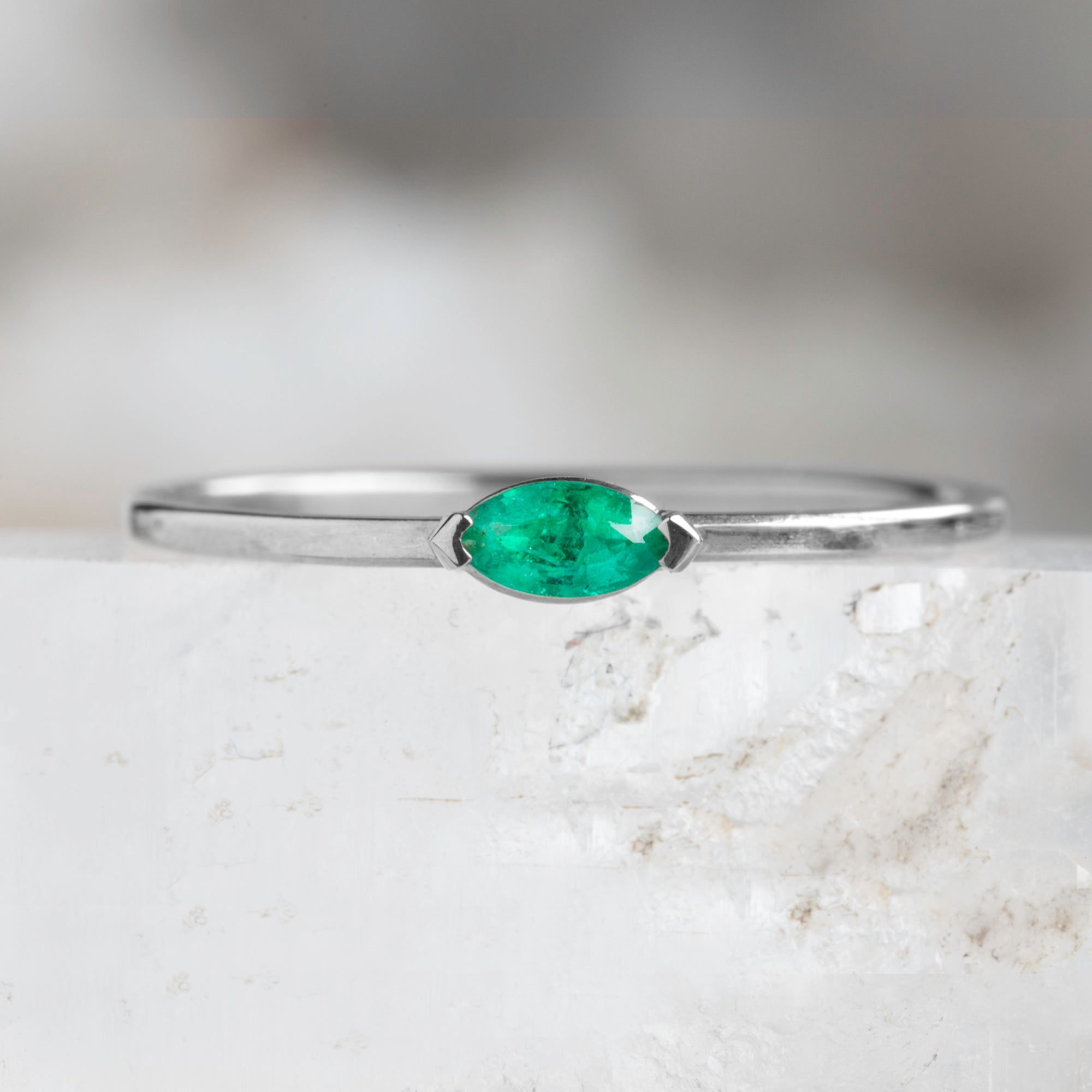 Alexis Russell Rings The Teensy Emerald Ring | Yellow, Rose or White Gold