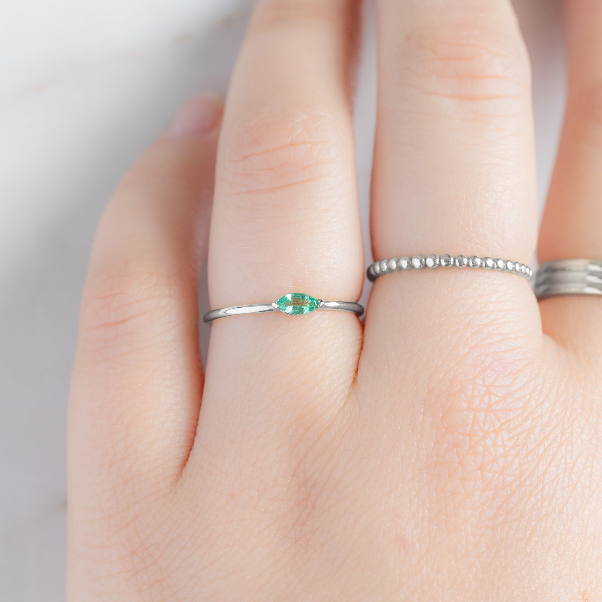 Alexis Russell Rings The Teensy Emerald Ring | Yellow, Rose or White Gold