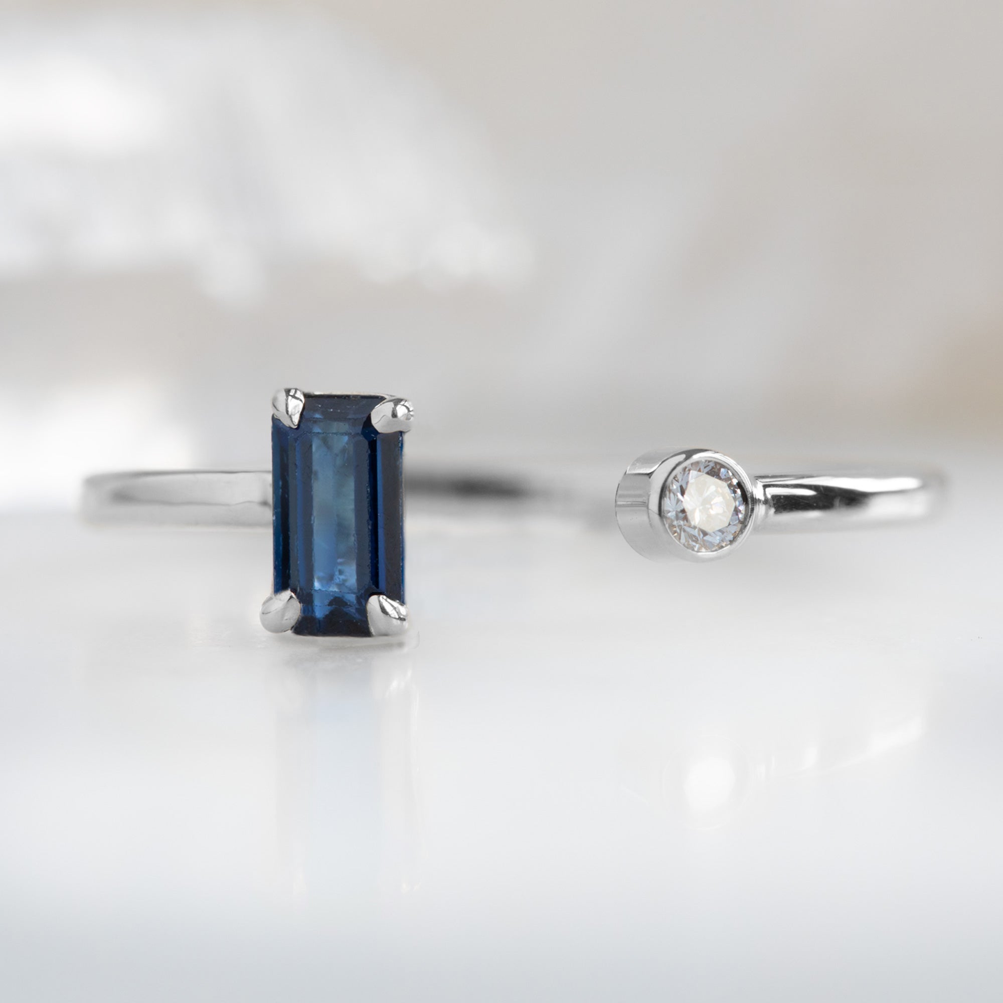 Alexis Russell Rings The Open Cuff Sapphire + Diamond Ring | Yellow, Rose or White Gold