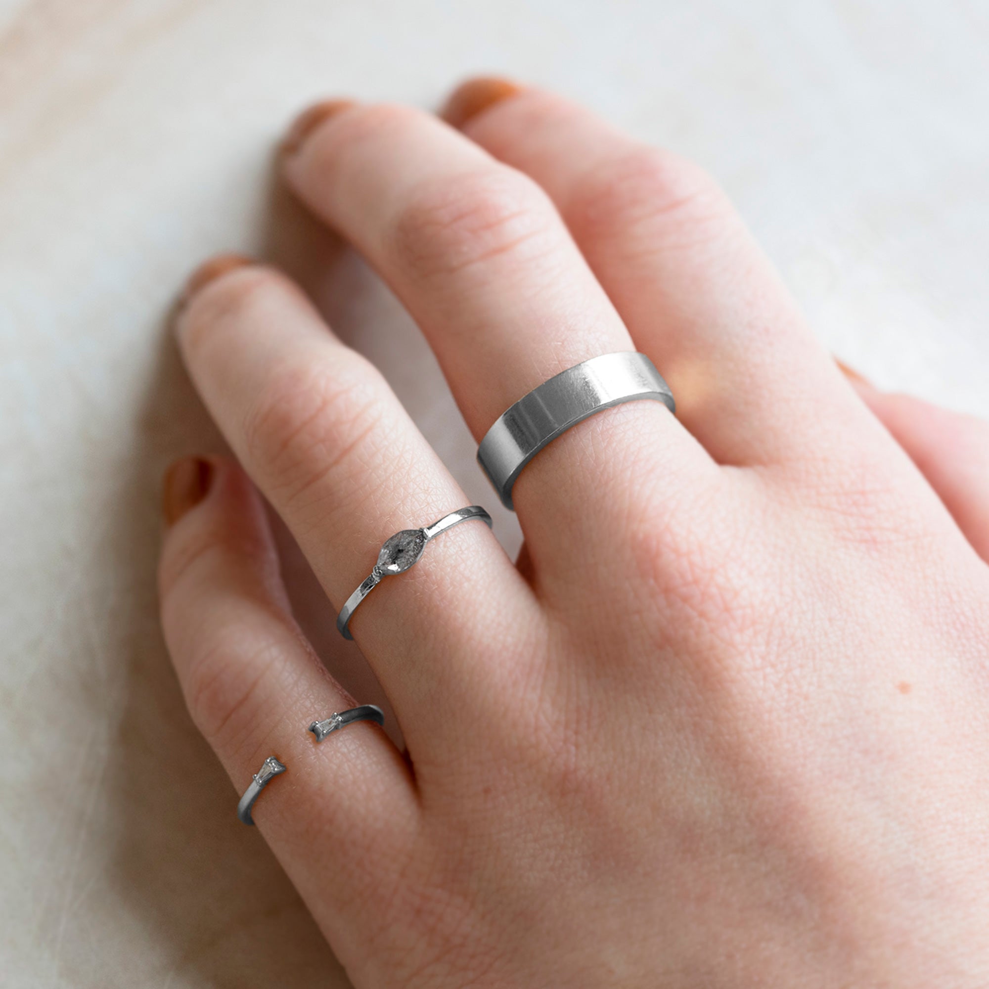 Alexis Russell Rings The Salt and Pepper Diamond Eye Ring | Yellow, Rose or White Gold