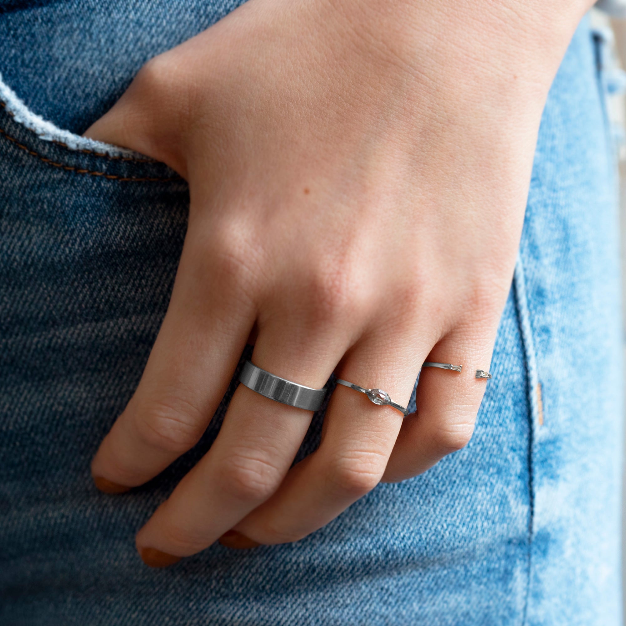 Alexis Russell Rings The Salt and Pepper Diamond Eye Ring | Yellow, Rose or White Gold