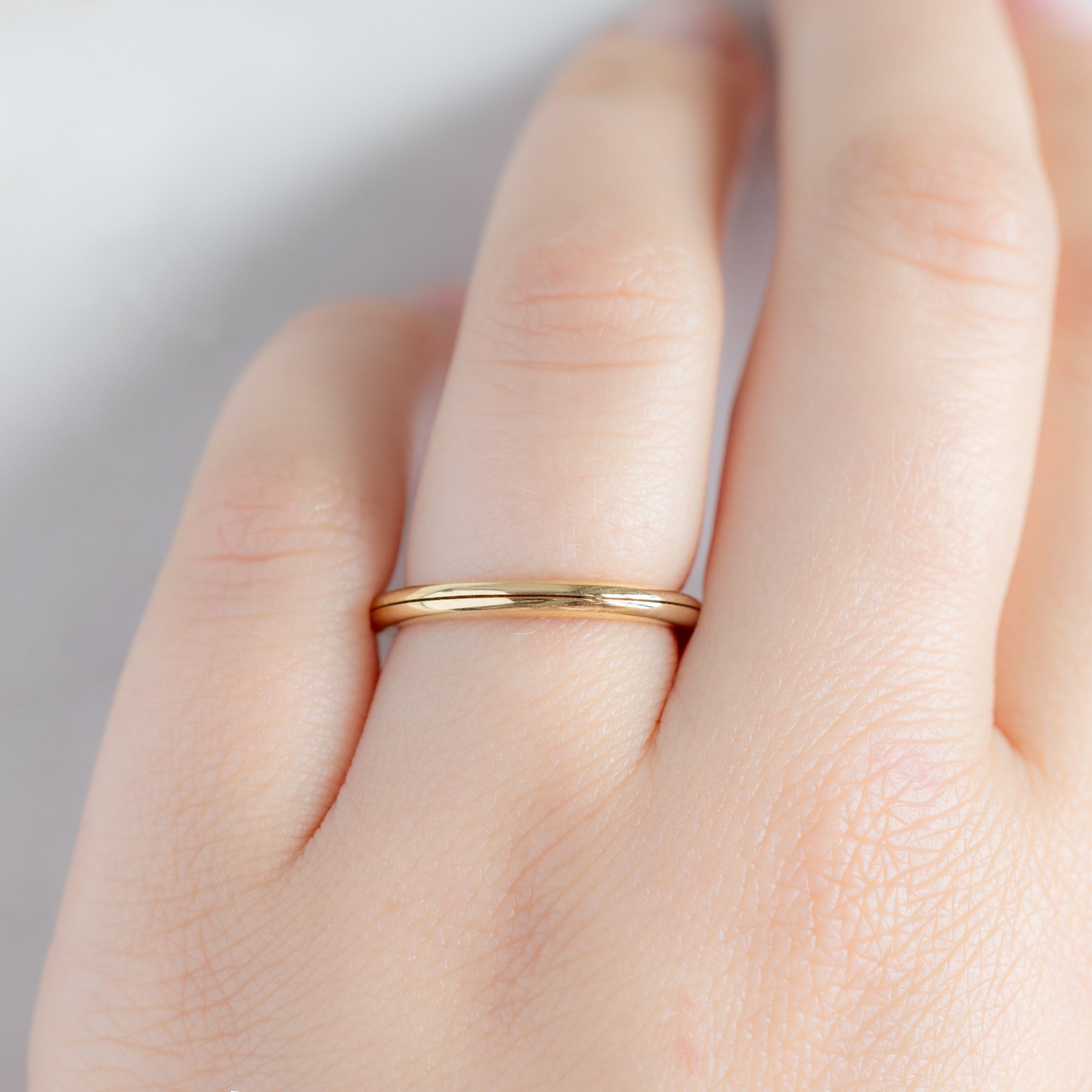 Alexis Russell  Wedding Bands The Love Story Ring with a Black Diamond | Yellow Gold