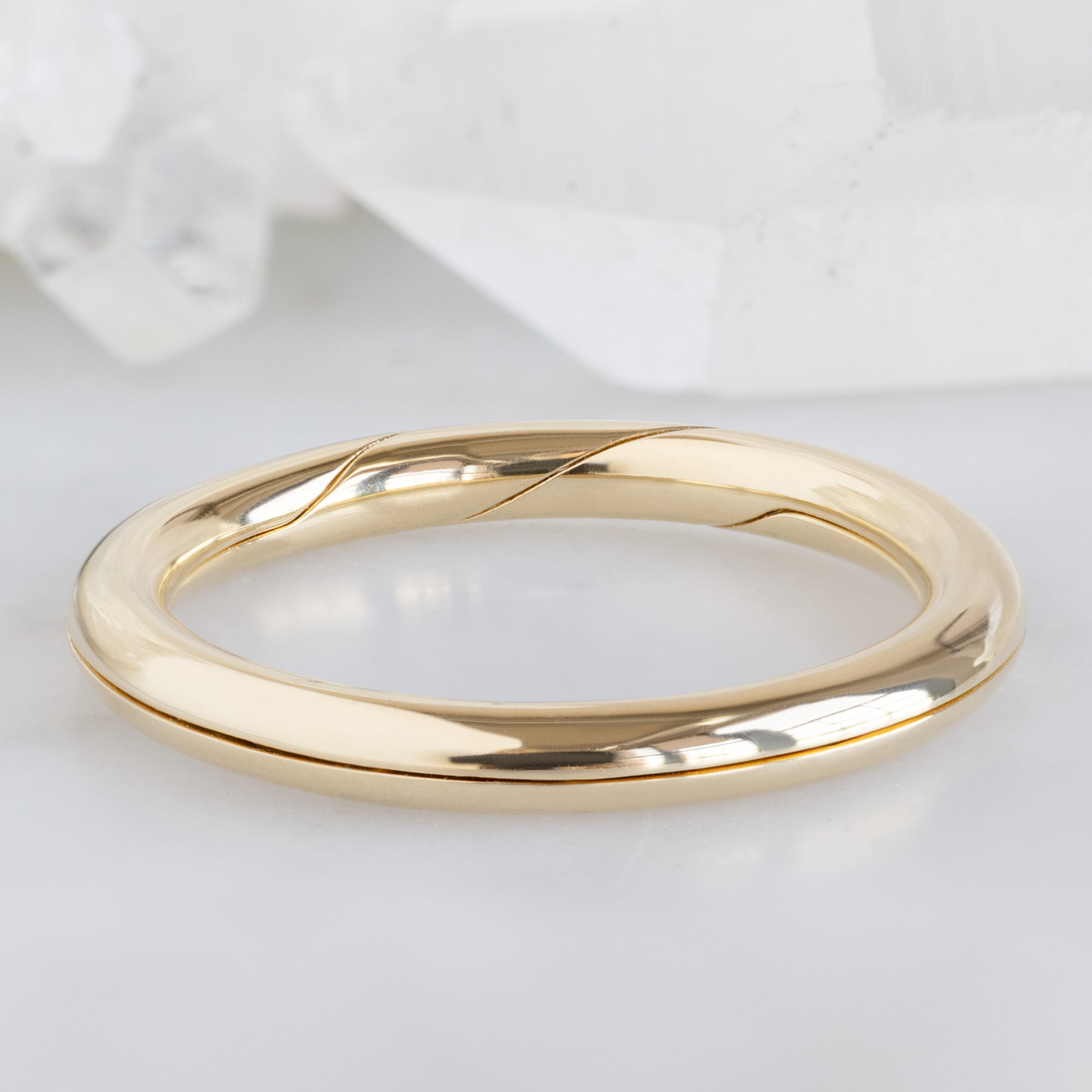 Alexis Russell  Wedding Bands The Love Story Ring with a White Diamond | Yellow Gold