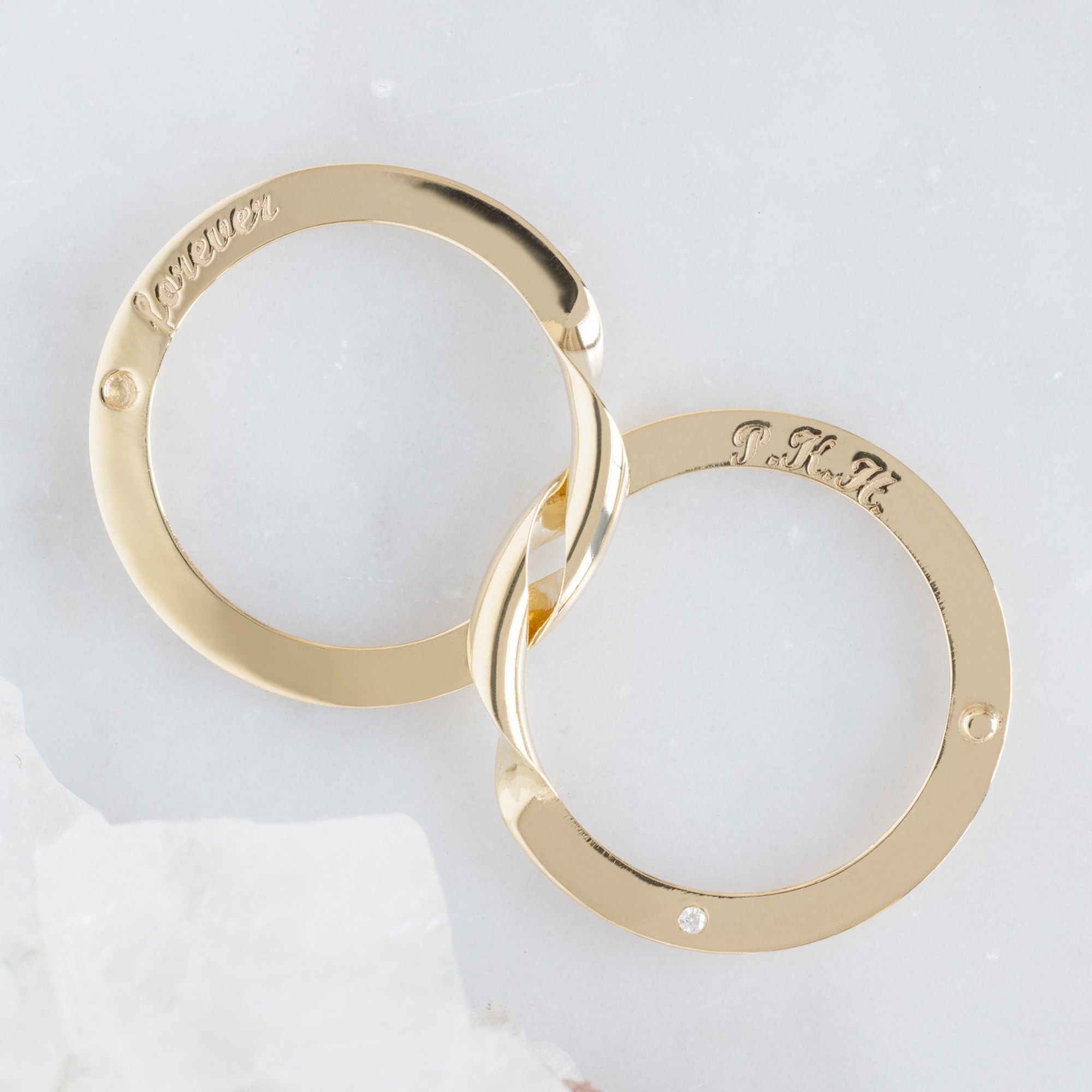 Alexis Russell  Wedding Bands The Love Story Ring with a White Diamond | Yellow Gold