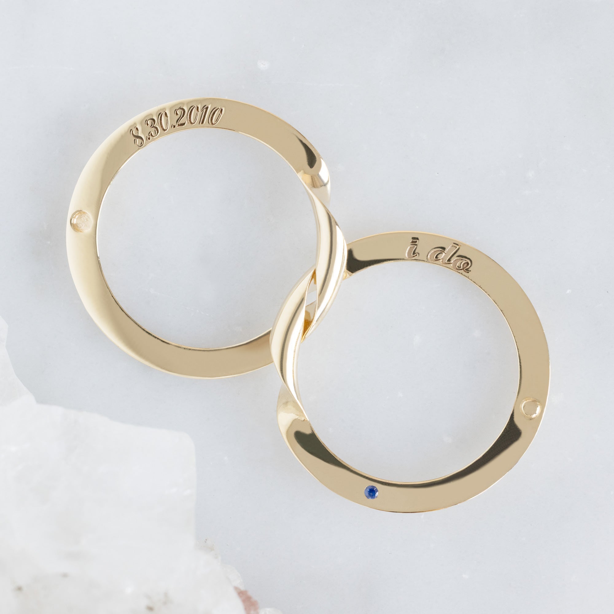 Alexis Russell  Wedding Bands The Love Story Ring with a Sapphire | Yellow Gold