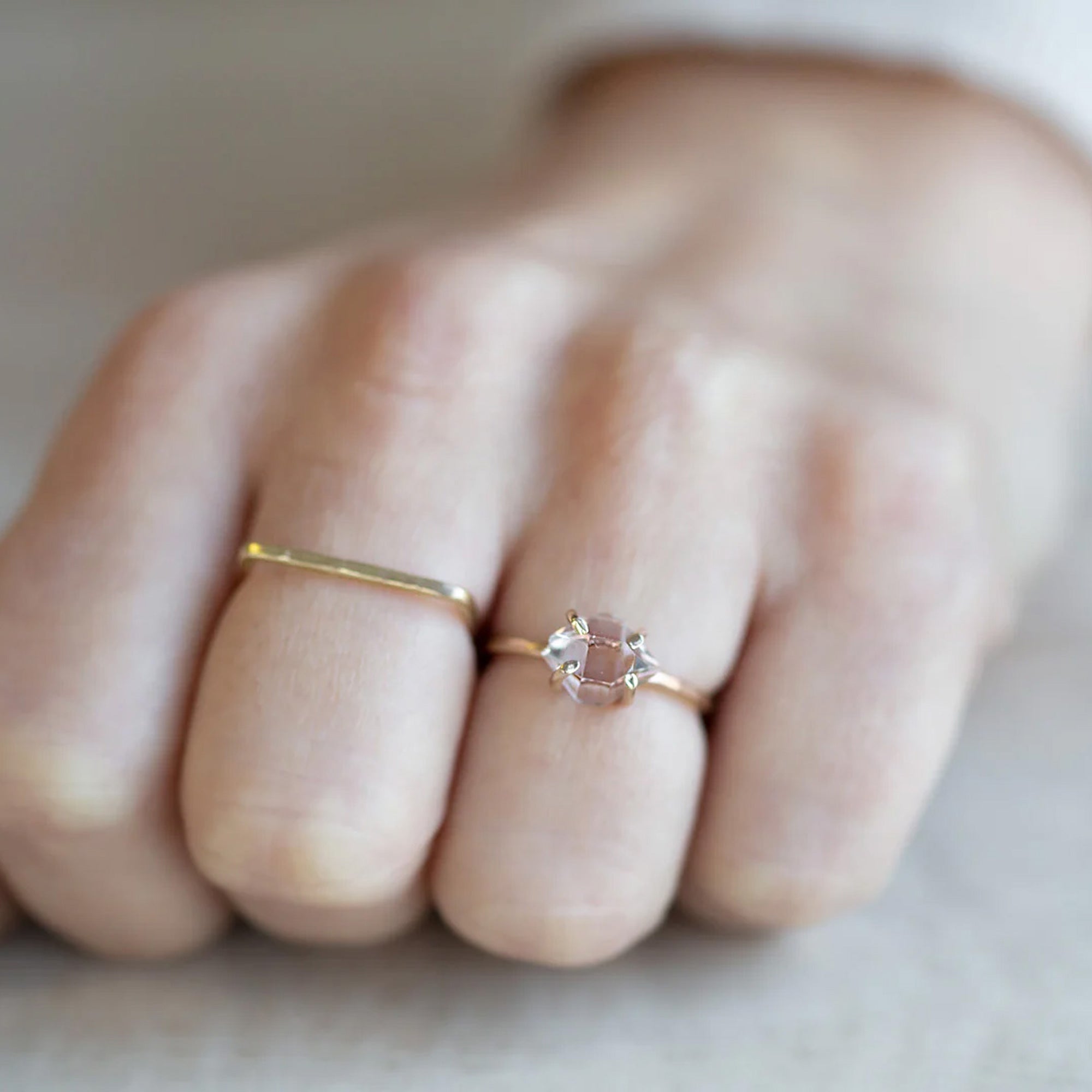 Alexis Russell Rings The Herkimer Diamond Ring | Yellow, Rose or Sterling Silver