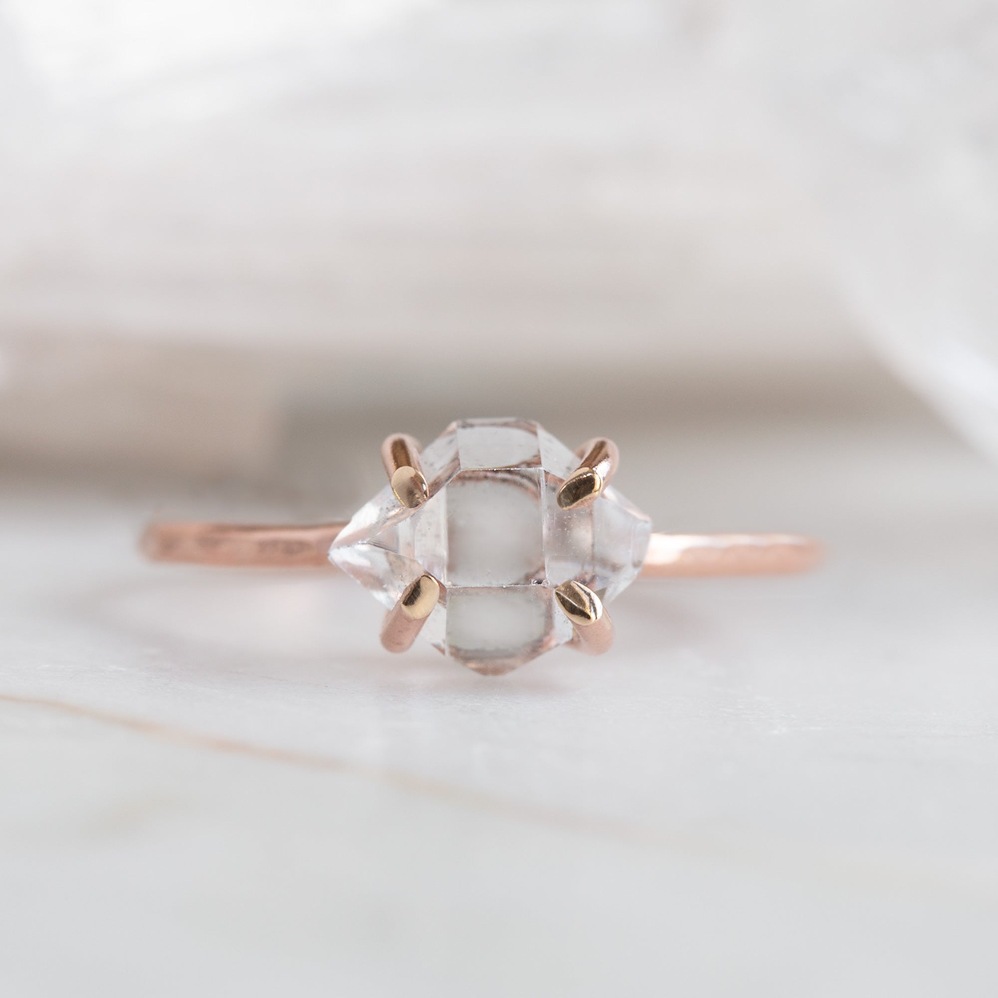 Alexis Russell Rings The Herkimer Diamond Ring | Yellow, Rose or Sterling Silver