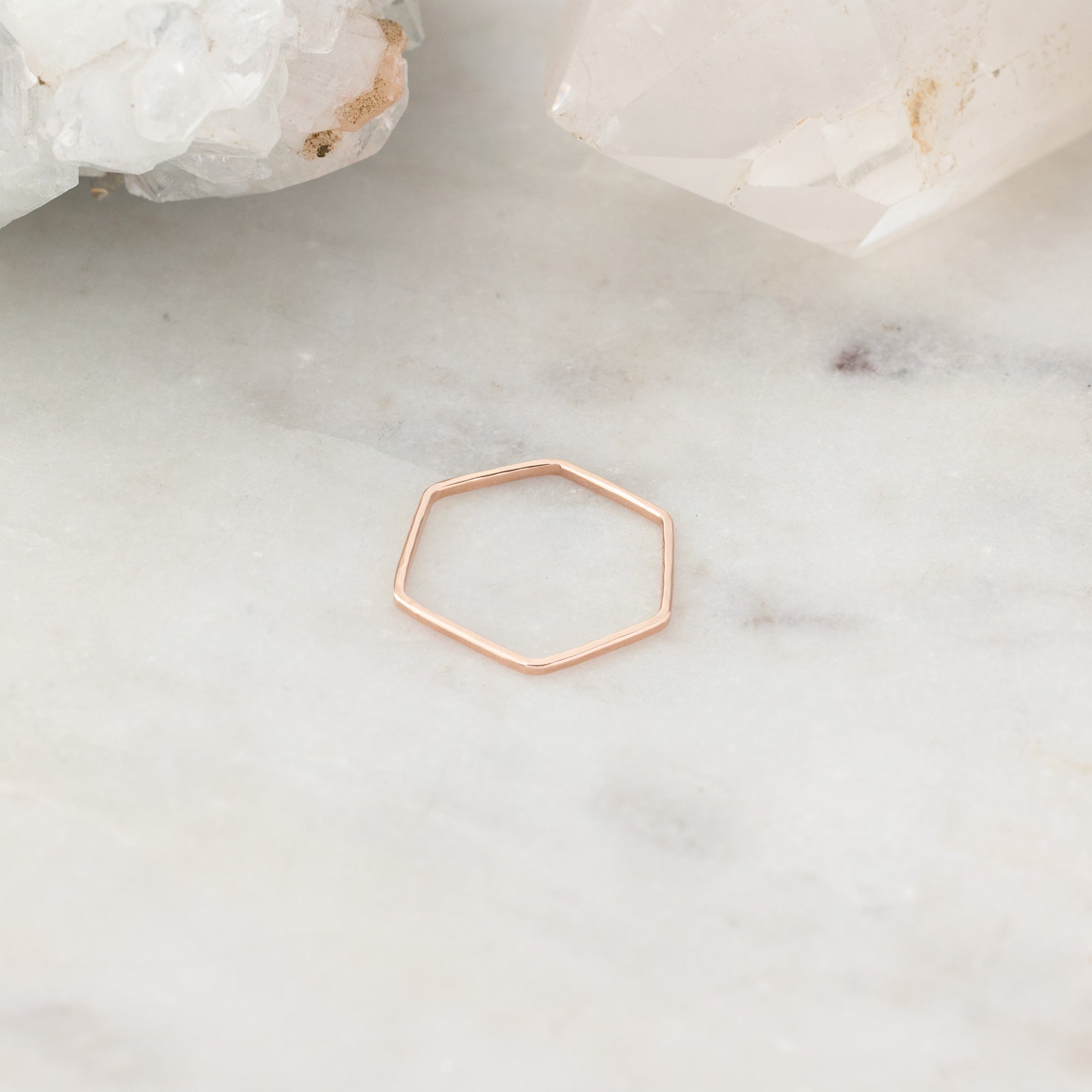Alexis Russell Rings The Hex Stacking Ring | Yellow, Rose or Sterling Silver
