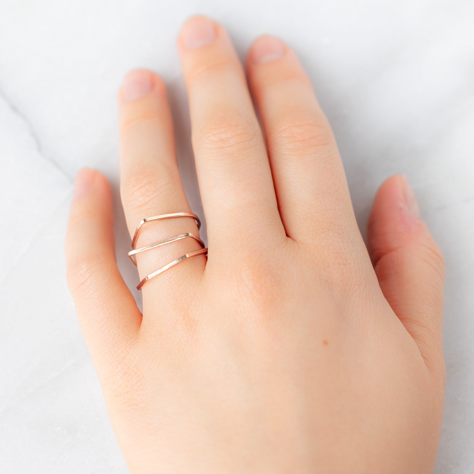 Alexis Russell Rings The Geometric Stacking Ring Set | Yellow, Rose or Sterling Silver